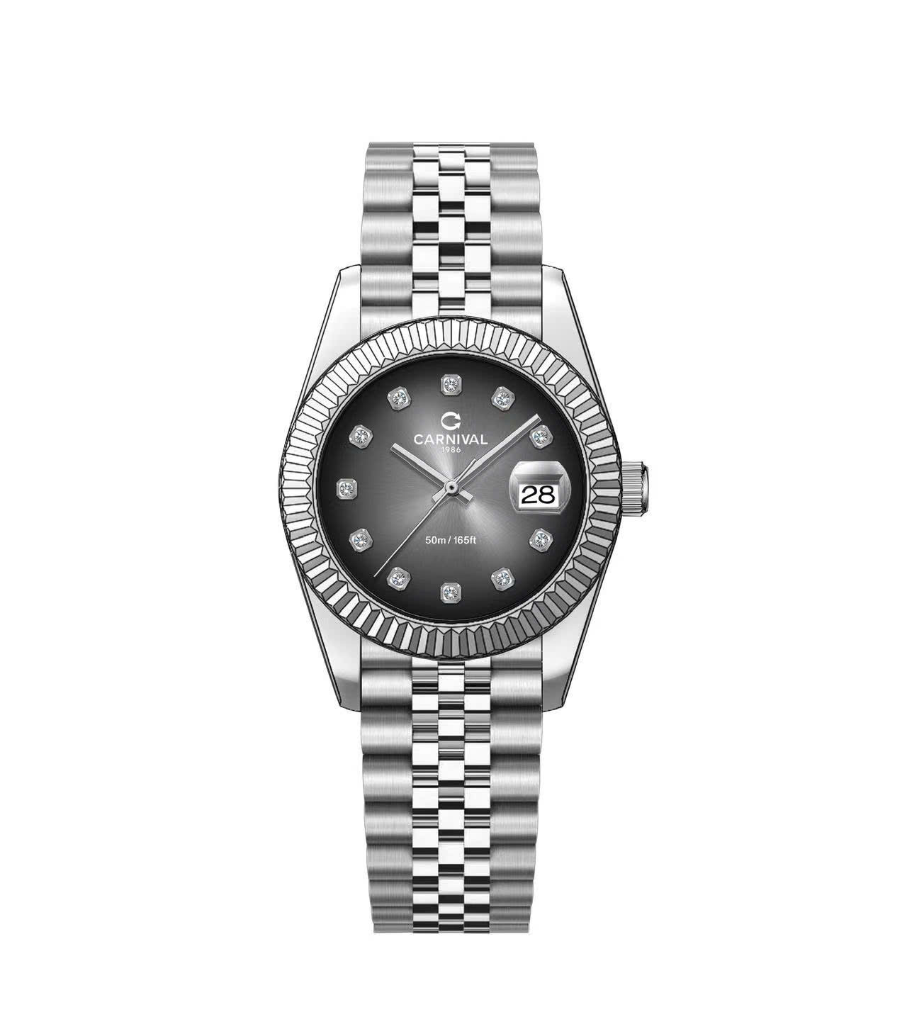 ĐỒNG HỒ NỮ CARNIVAL 8250L VT XAM QUARTZ 30MM