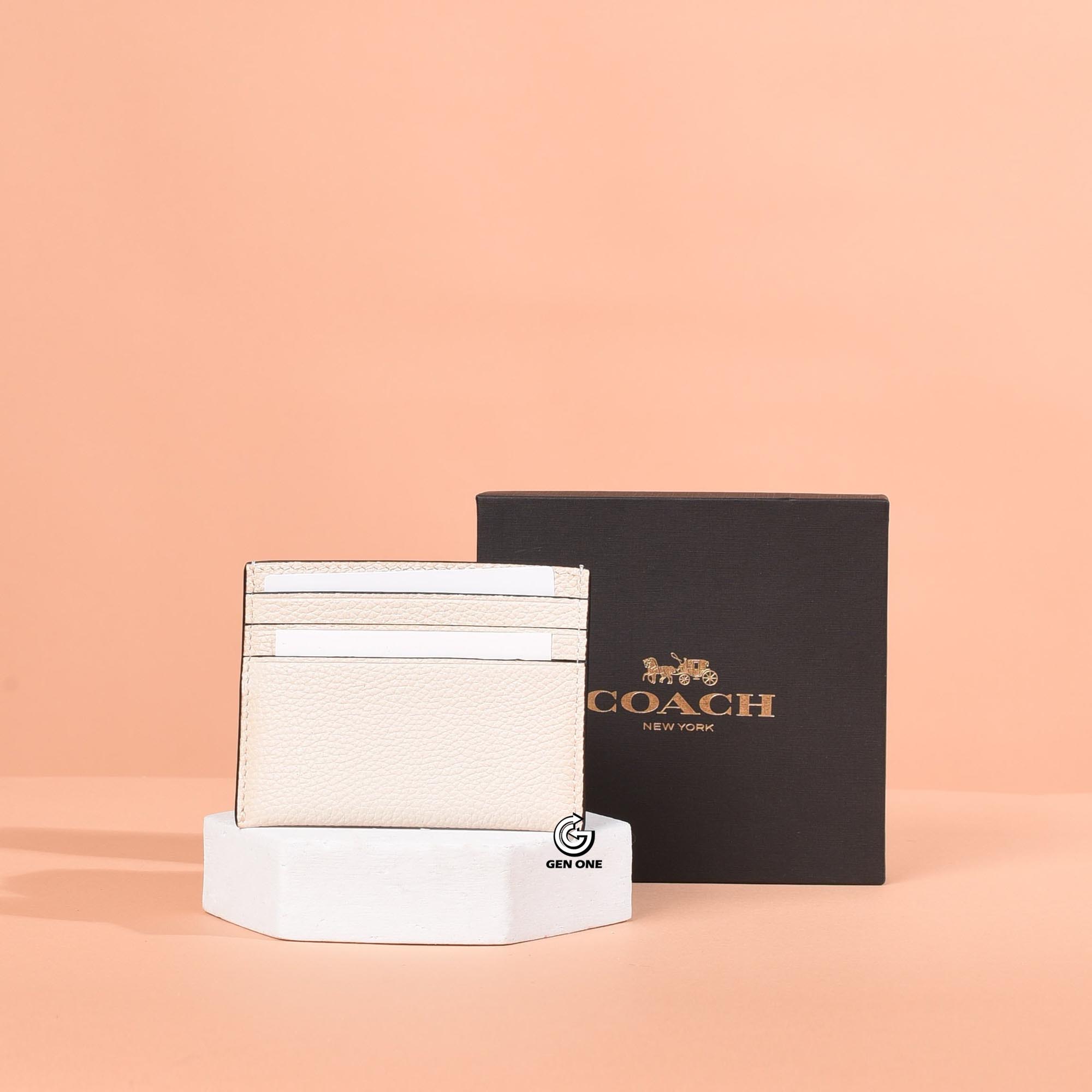 COACH CP275 CAH GRAPHIC CANVAS SLIMD ID CARD - CREAM