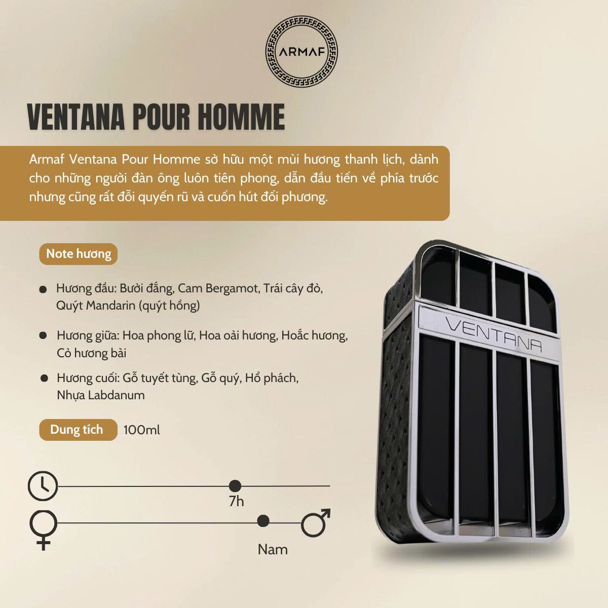 NƯỚC HOA NAM ARMAF VENTANA POURHOMME 100ML