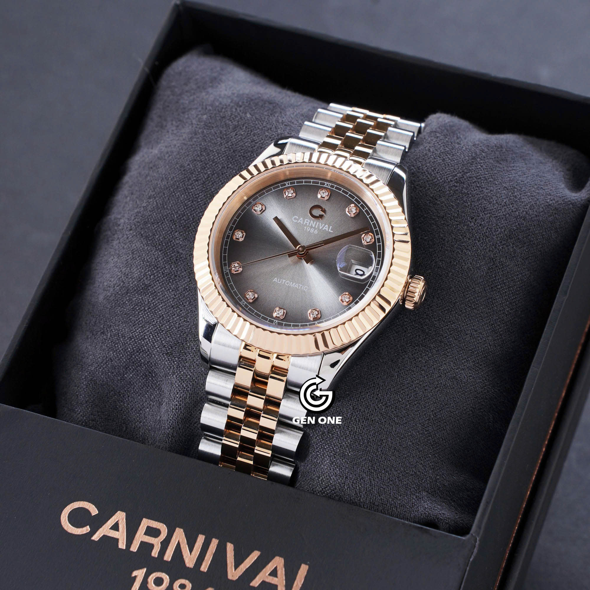 ĐỒNG HỒ NAM CARNIVAL 8250G CH XAM AUTOMATIC 38MM