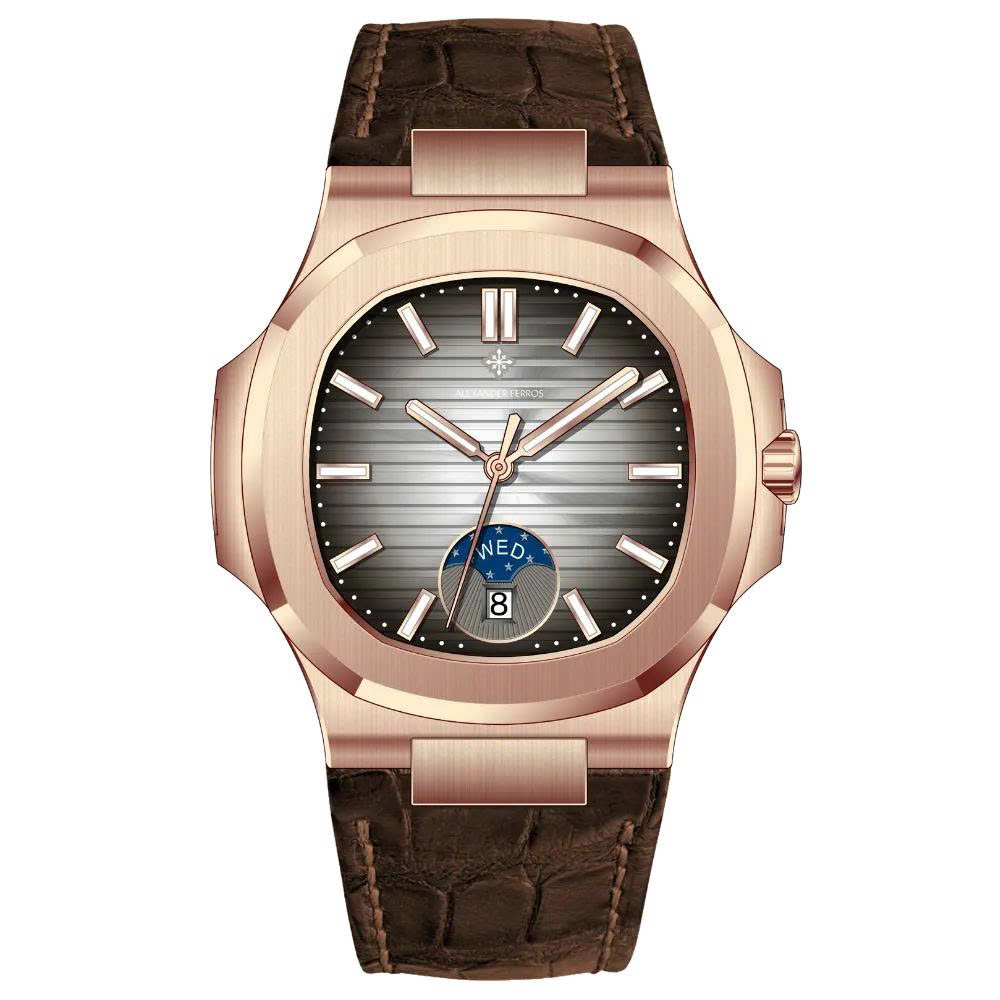 ĐỒNG HỒ NAM ALEXANDER FERROS 6122R/01 AUTOMATIC 42MM ( DÂY DA NÂU )