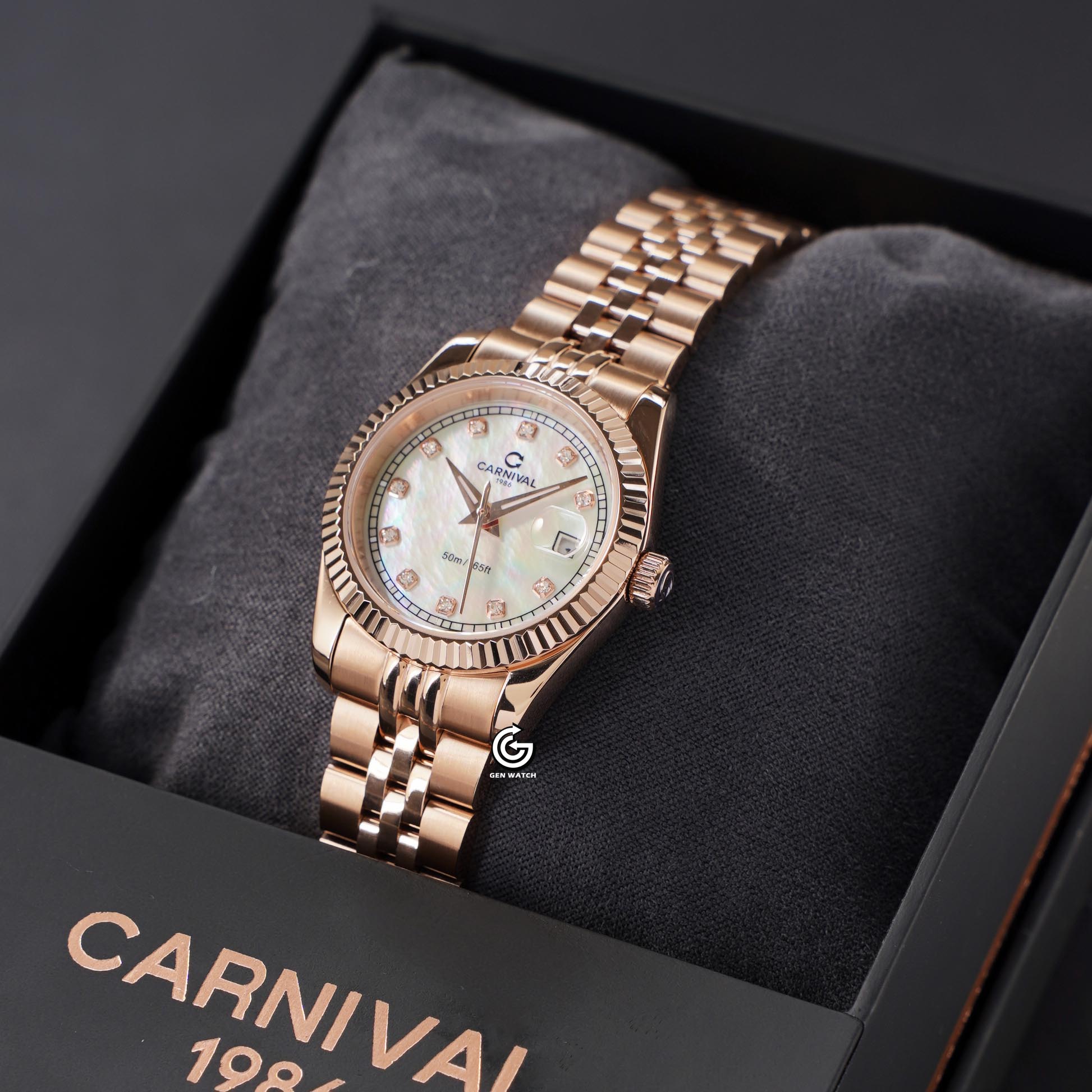ĐỒNG HỒ NỮ CARNIVAL 8131L VH TK QUARTZ 30MM ( XÀ CỪ TRẮNG )