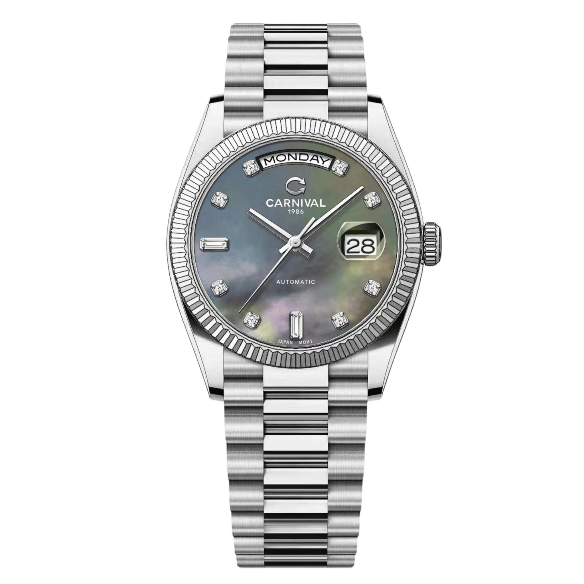 ĐỒNG HỒ NAM CARNIVAL 8239G VT DK AUTOMATIC 38MM ( XÀ CỪ ĐEN )