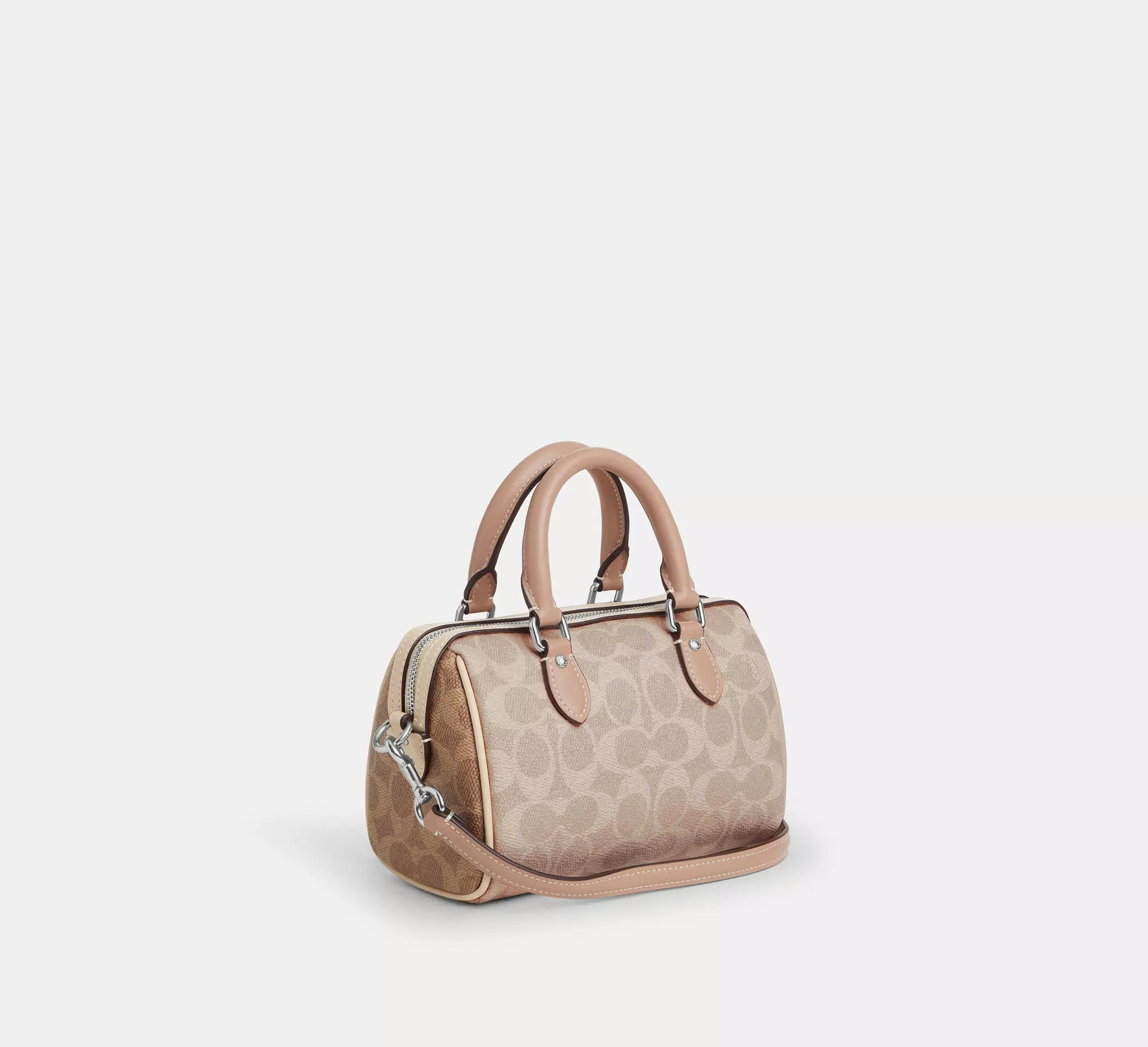 COACH CW330 MINI ROWAN CROSSBODY BAG IN SIGNATURE CANVAS - SAND/TAUPE