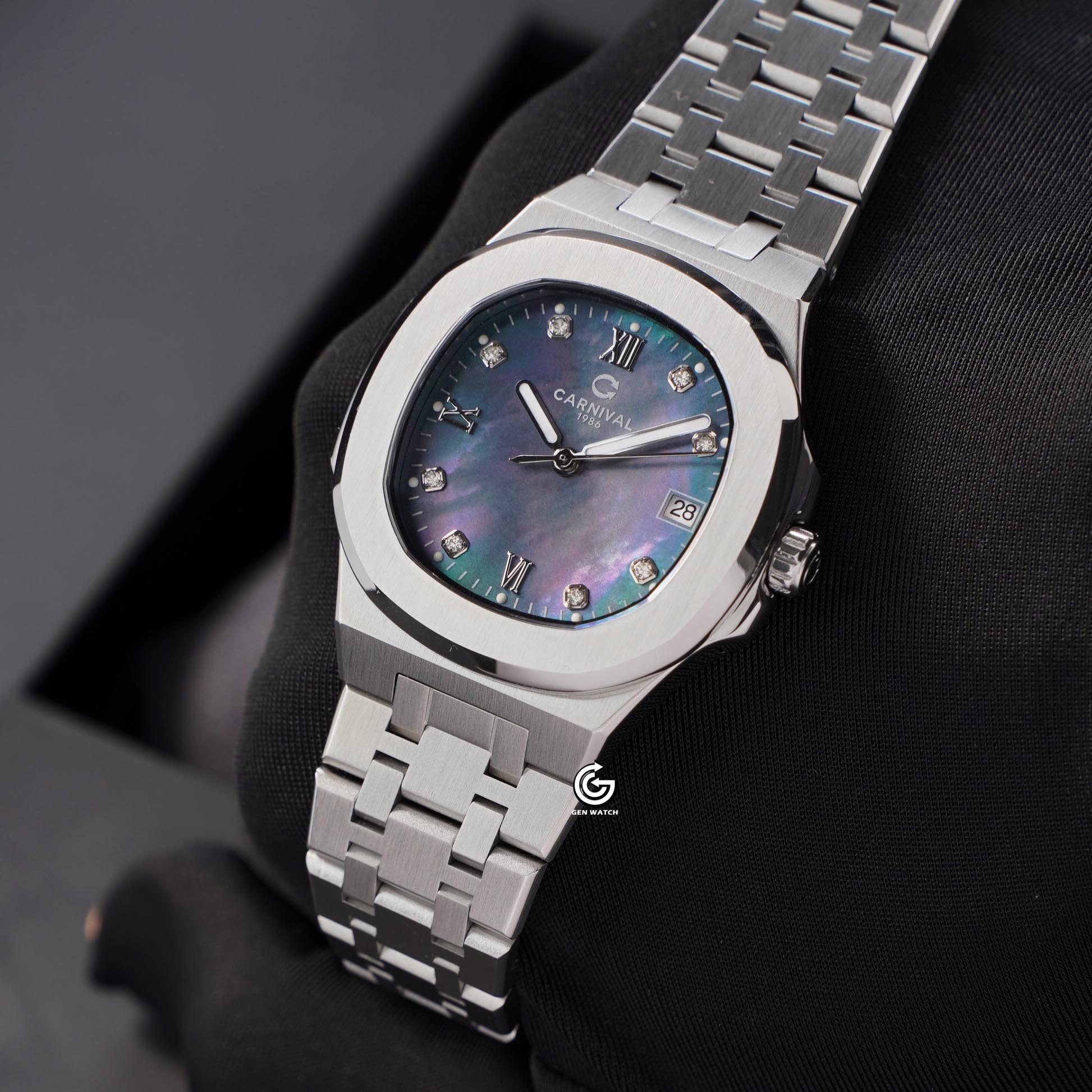 ĐỒNG HỒ NỮ CARNIVAL 8160L VT DK QUARTZ 34MM ( XÀ CỪ ĐEN )