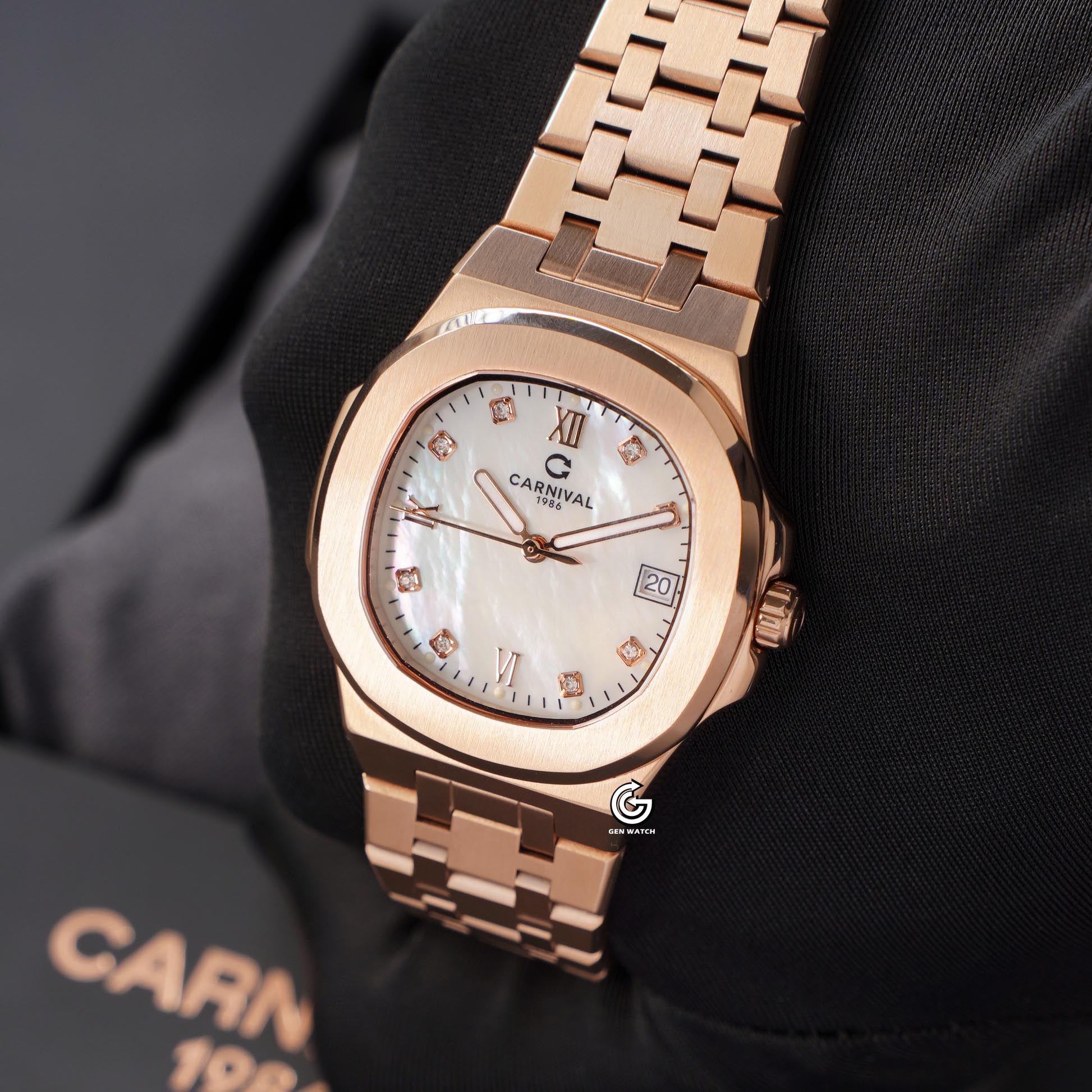 ĐỒNG HỒ NỮ CARNIVAL 8160L VH TK QUARTZ 34MM ( XÀ CỪ TRẮNG )