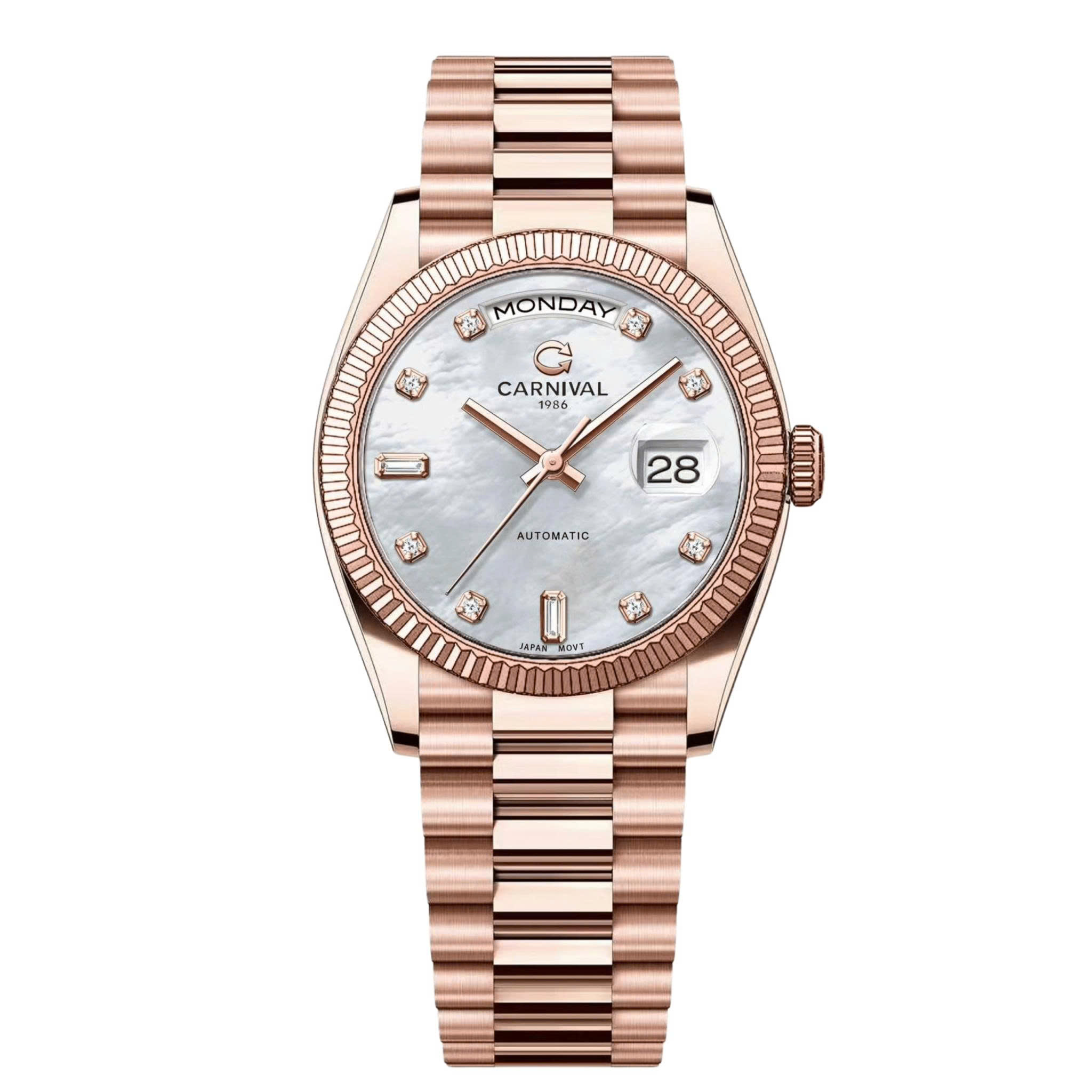 ĐỒNG HỒ NAM CARNIVAL 8239G VH TK AUTOMATIC 38MM ( XÀ CỪ TRẮNG )