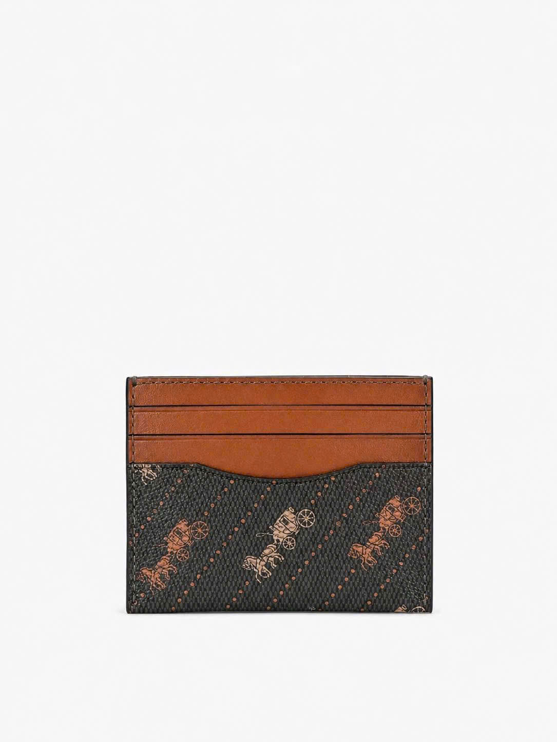 COACH C4287 SLIM ID HORSE AND CARRIAGE DOT PRINT - BROWN