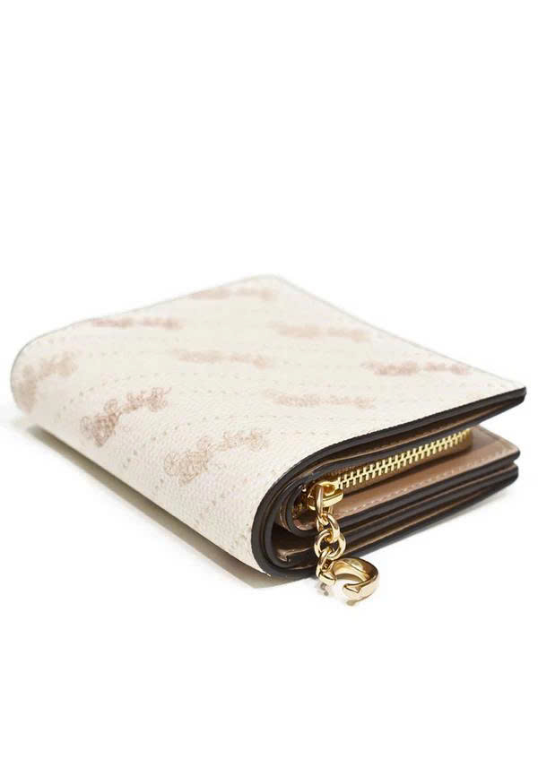 COACH C4104 SNAP WALLET WITH HORSE AND CARRIAGE DOT PRINT - WHITE