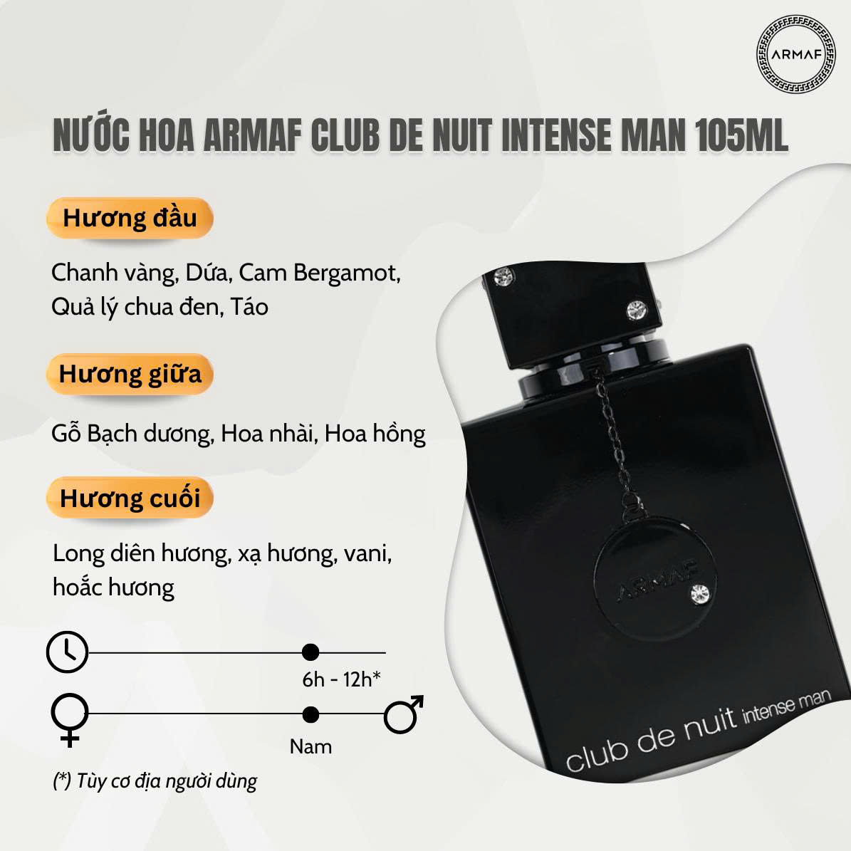NƯỚC HOA NAM ARMAF CLUB DE NUIT INTENSE MAN EDT 105ML