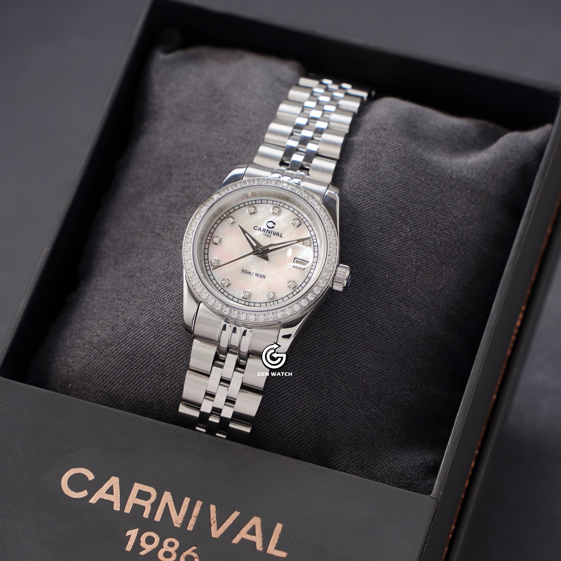 ĐỒNG HỒ NỮ CARNIVAL 8131L2 VT TK QUARTZ 30MM ( XÀ CỪ TRẮNG )
