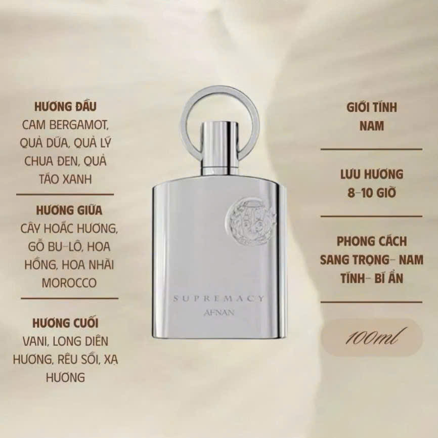 NƯỚC HOA NAM AFNAN SUPREMACY SILVER EDP 100ML