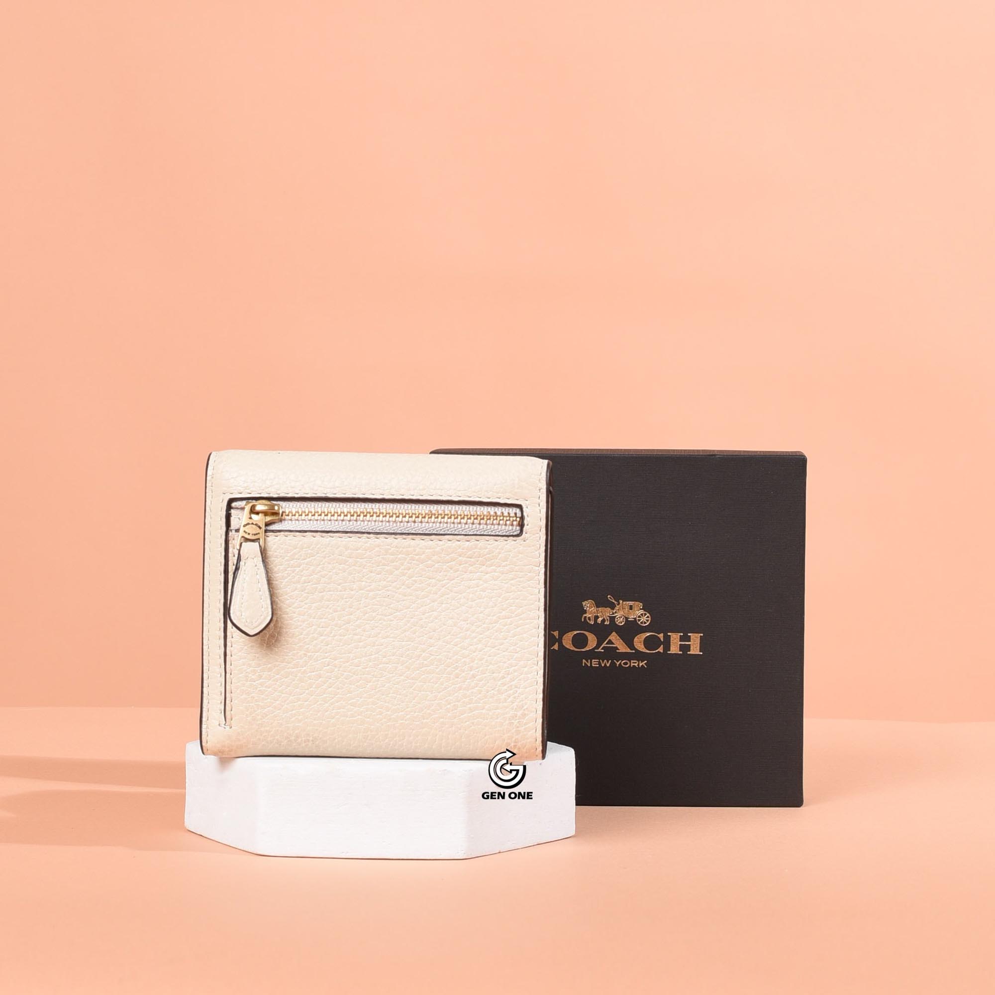 COACH CAO13 MILA FLAP CHALK SMALL WALLET - CREAM