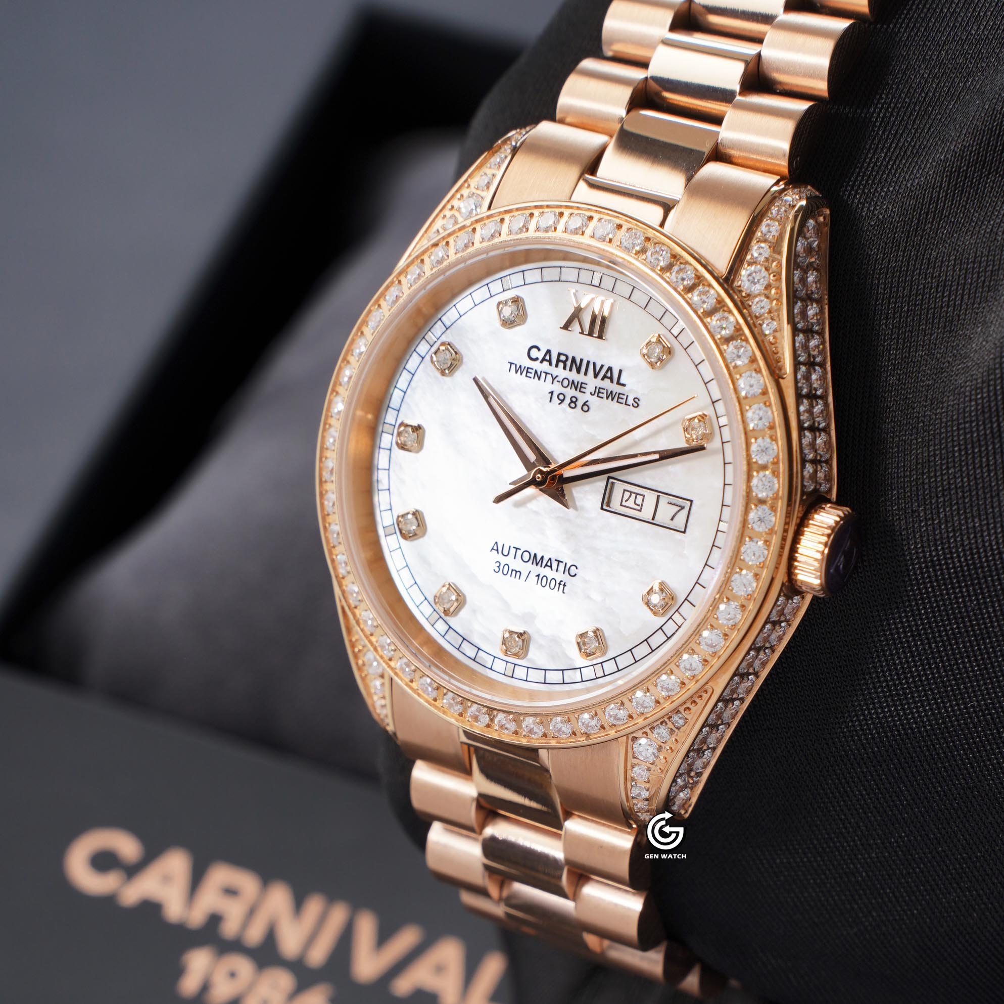 ĐỒNG HỒ NAM CARNIVAL 8907G VH TK AUTOMATIC 40MM ( XÀ CỪ TRẮNG )