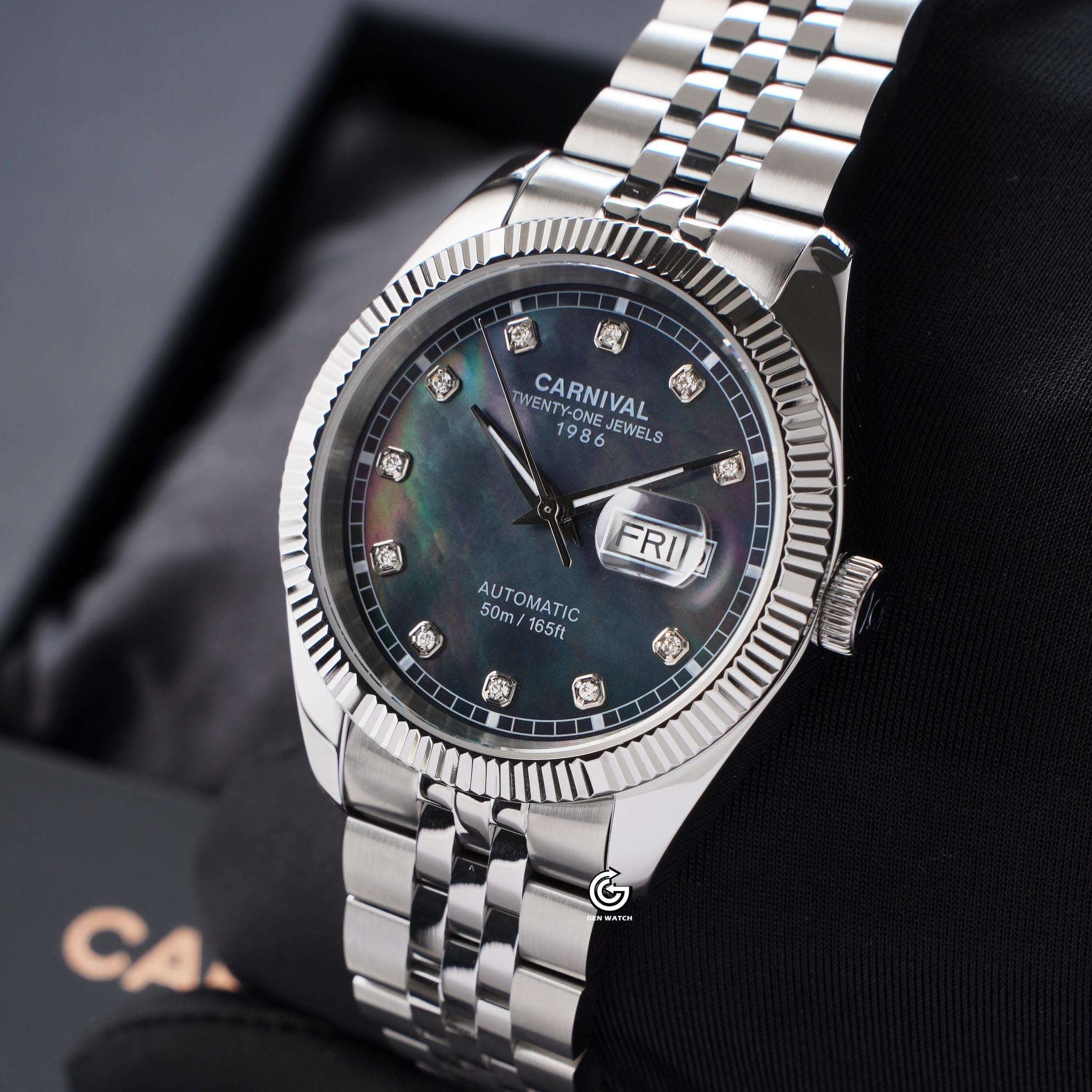 ĐỒNG HỒ NAM CARNIVAL 8131G VT DK AUTOMATIC 40MM ( XÀ CỪ ĐEN )