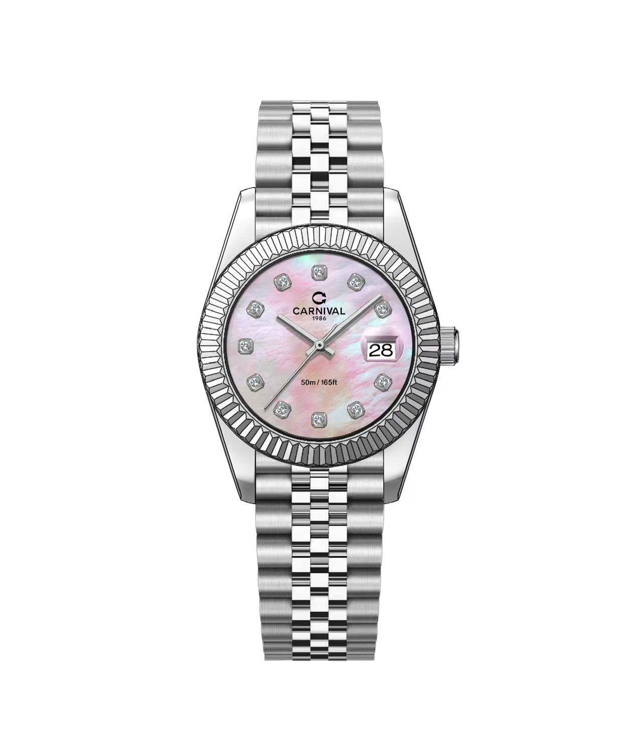ĐỒNG HỒ NỮ CARNIVAL 8250L VT HK QUARTZ 30MM ( XÀ CỪ HỒNG )