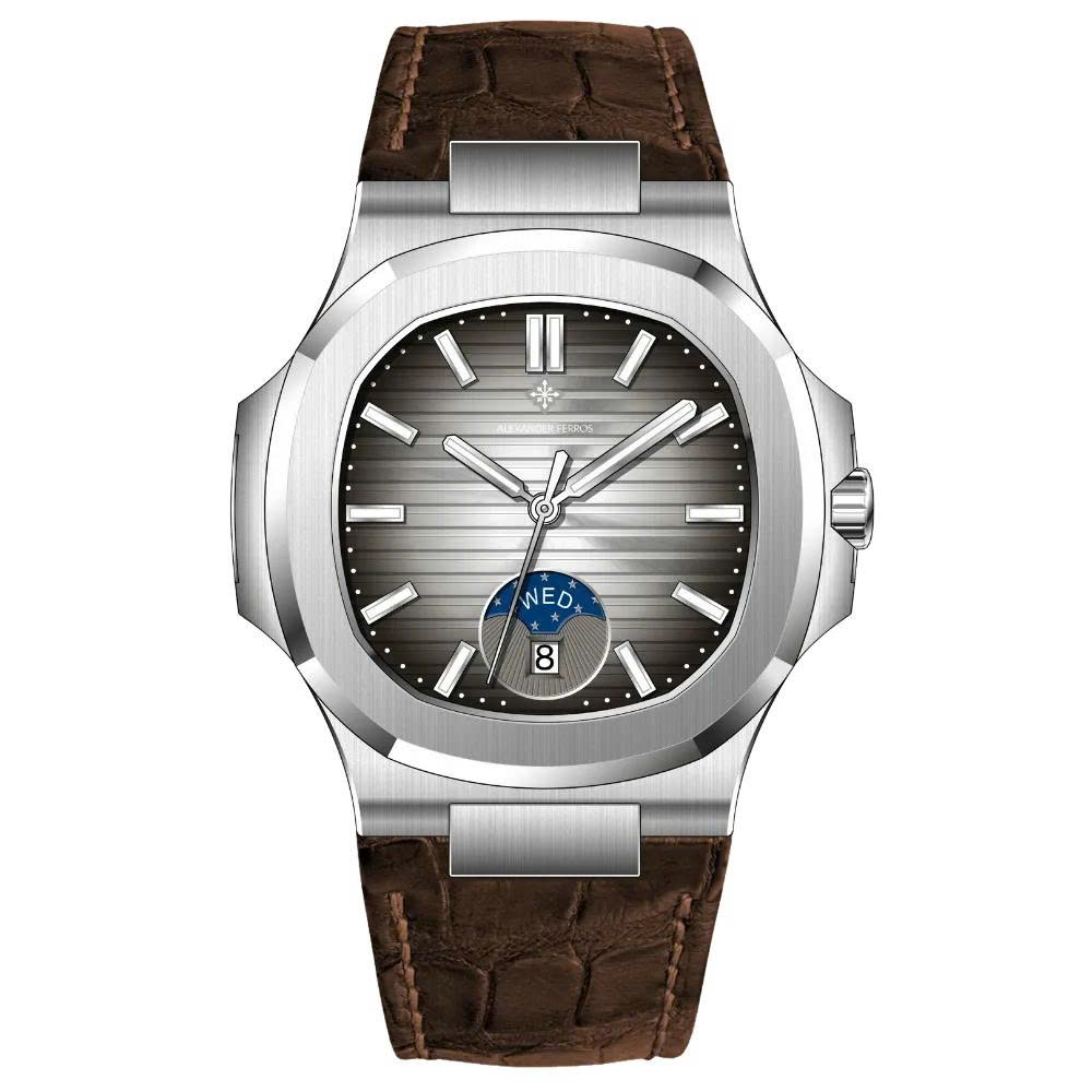 ĐỒNG HỒ NAM ALEXANDER FERROS 6122S/01 AUTOMATIC 42MM ( DÂY DA NÂU )