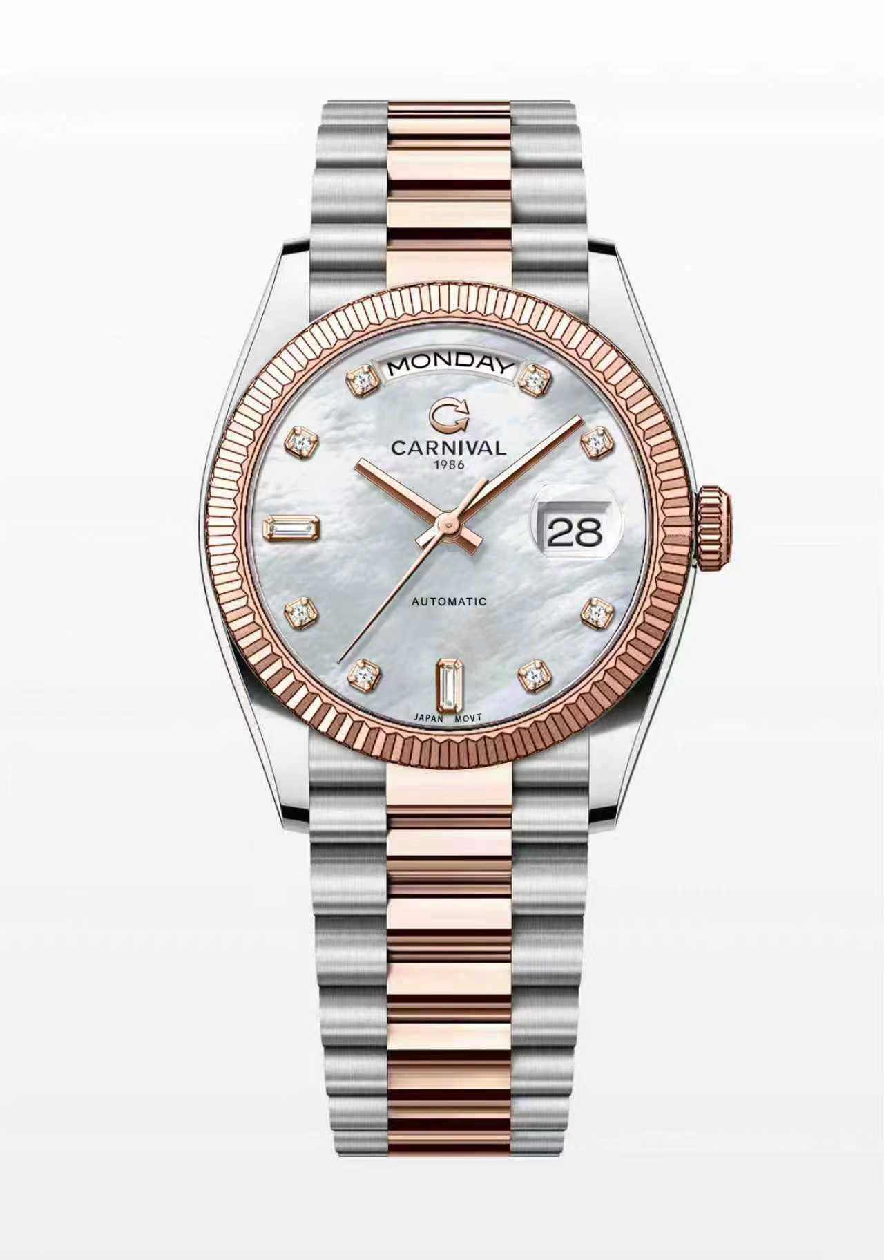 ĐỒNG HỒ NAM CARNIVAL 8239G CH TK AUTOMATIC 38MM ( XÀ CỪ TRẮNG )