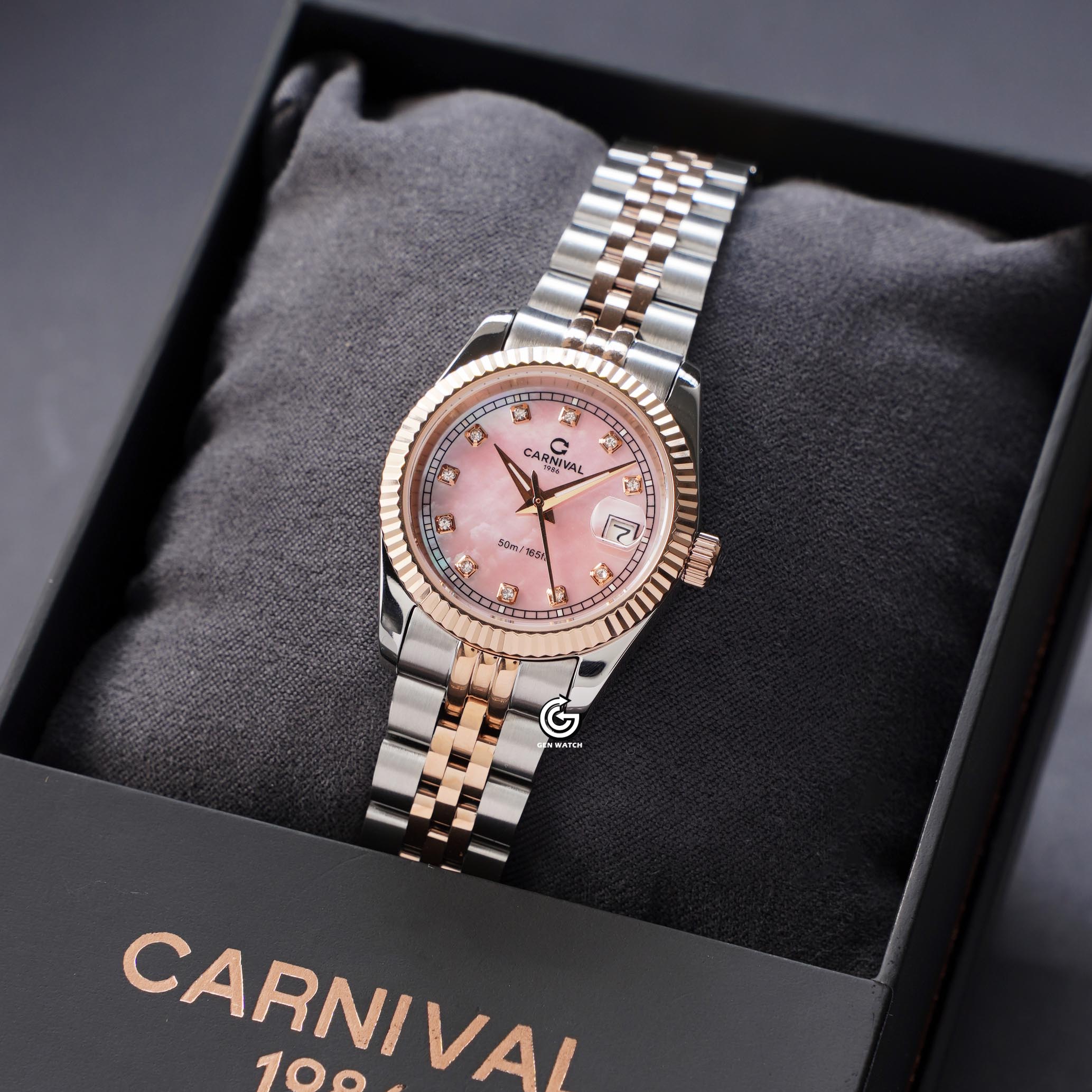 ĐỒNG HỒ NỮ CARNIVAL 8131L CH HK QUARTZ 30MM ( XÀ CỪ HỒNG )