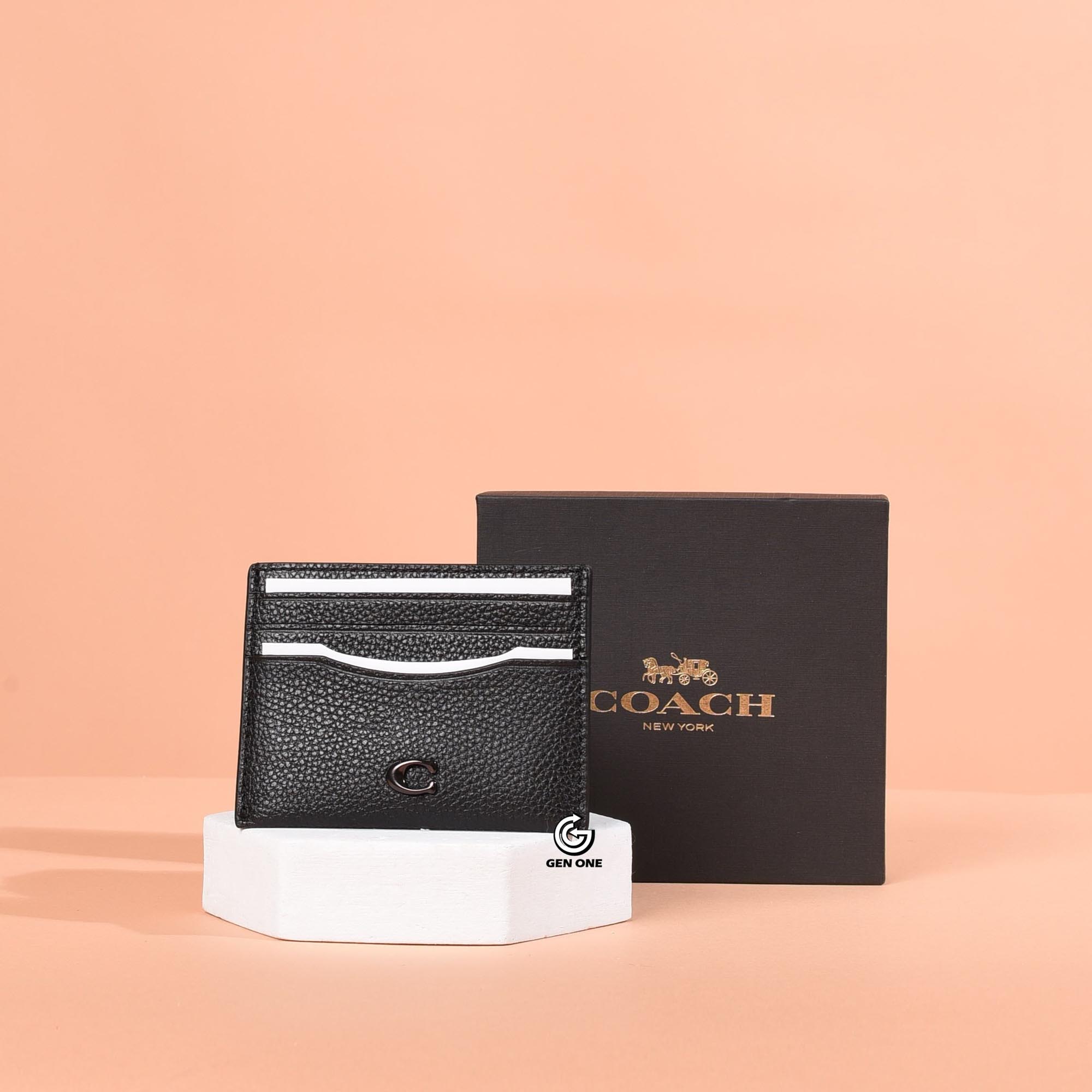 COACH CC129 CASE SLIM ID CARD - BLACK