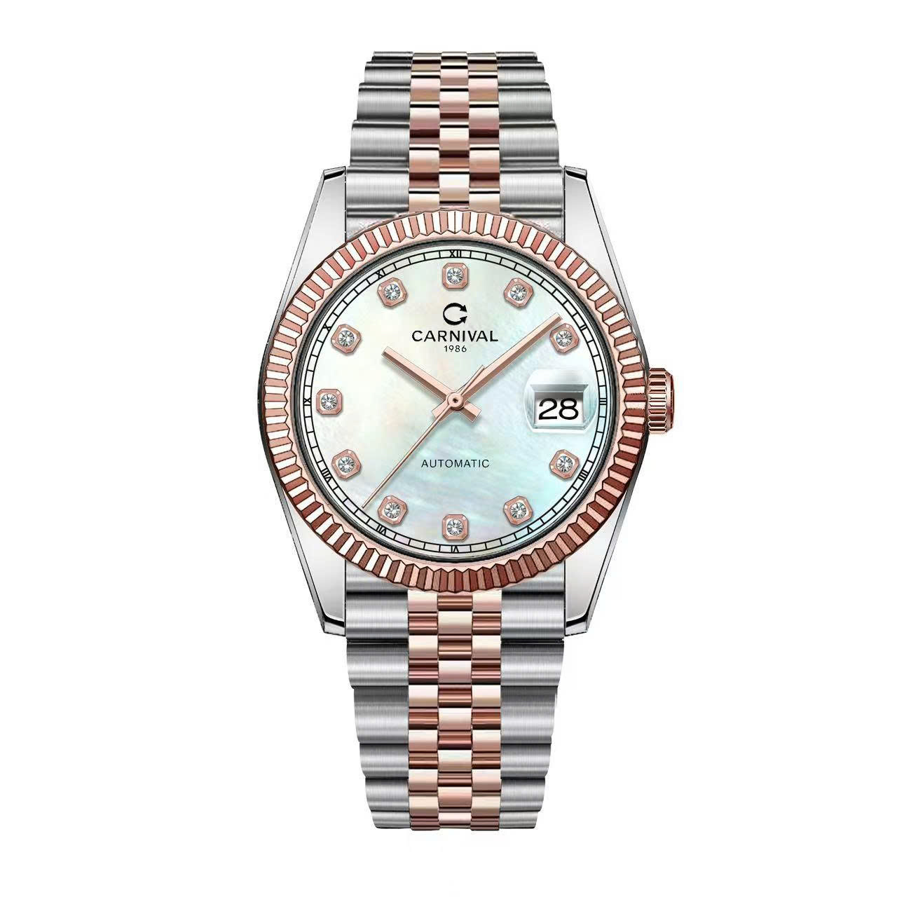 ĐỒNG HỒ NAM CARNIVAL 8250G CH TK AUTOMATIC 38MM ( XÀ CỪ TRẮNG )