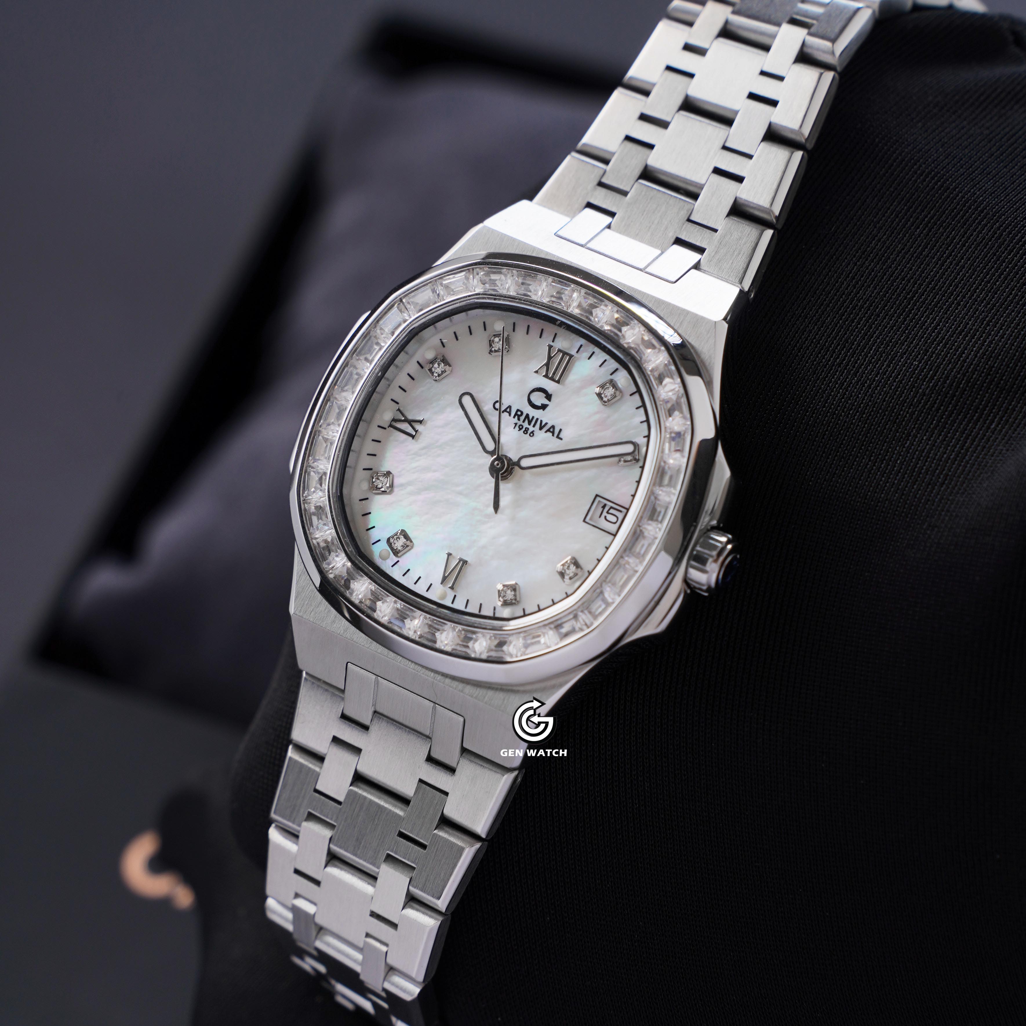 ĐỒNG HỒ NỮ CARNIVAL 8160L2 VT TK QUARTZ 34MM ( XÀ CỪ TRẮNG )