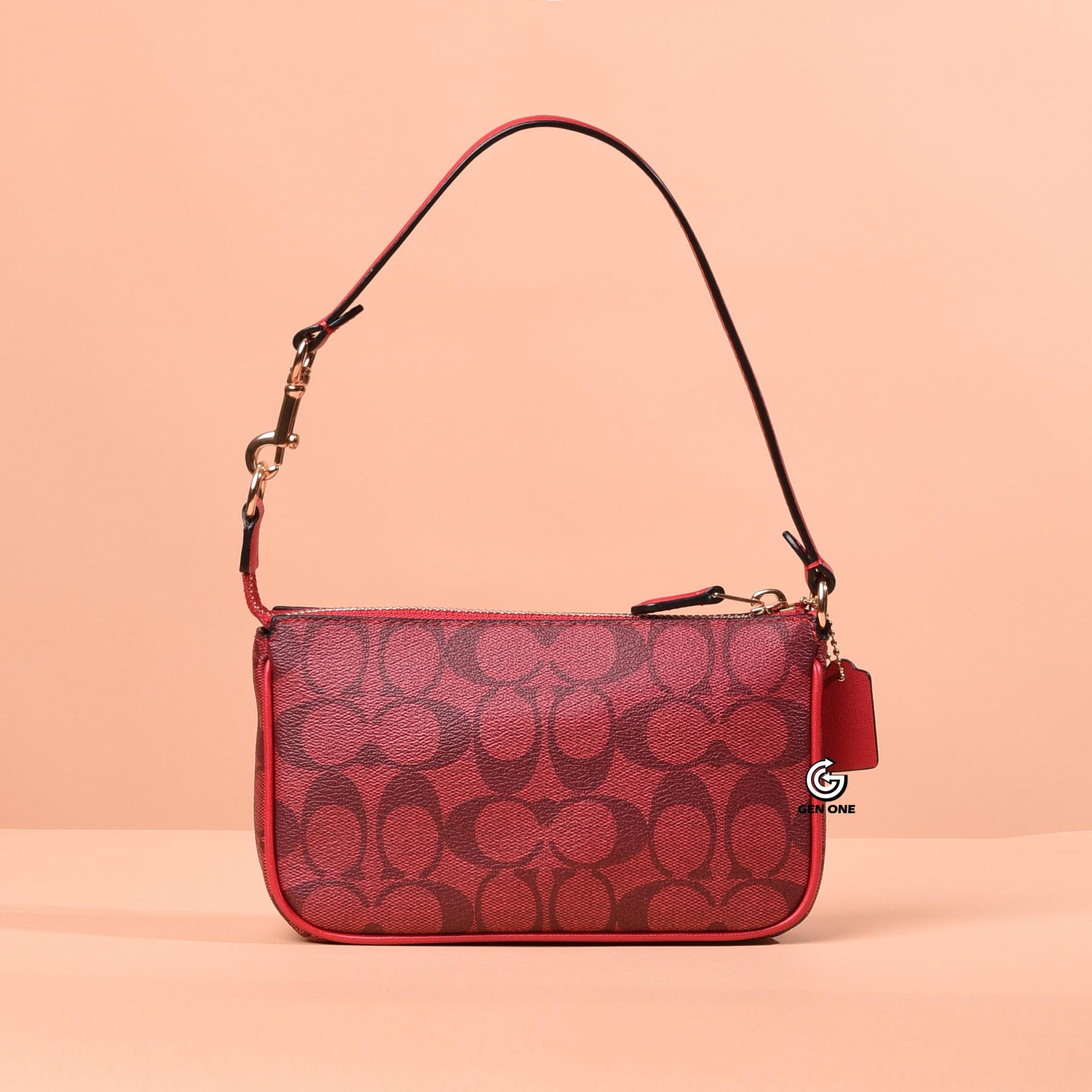 COACH C3308 SIGNATURE NOLITA BAG - RED