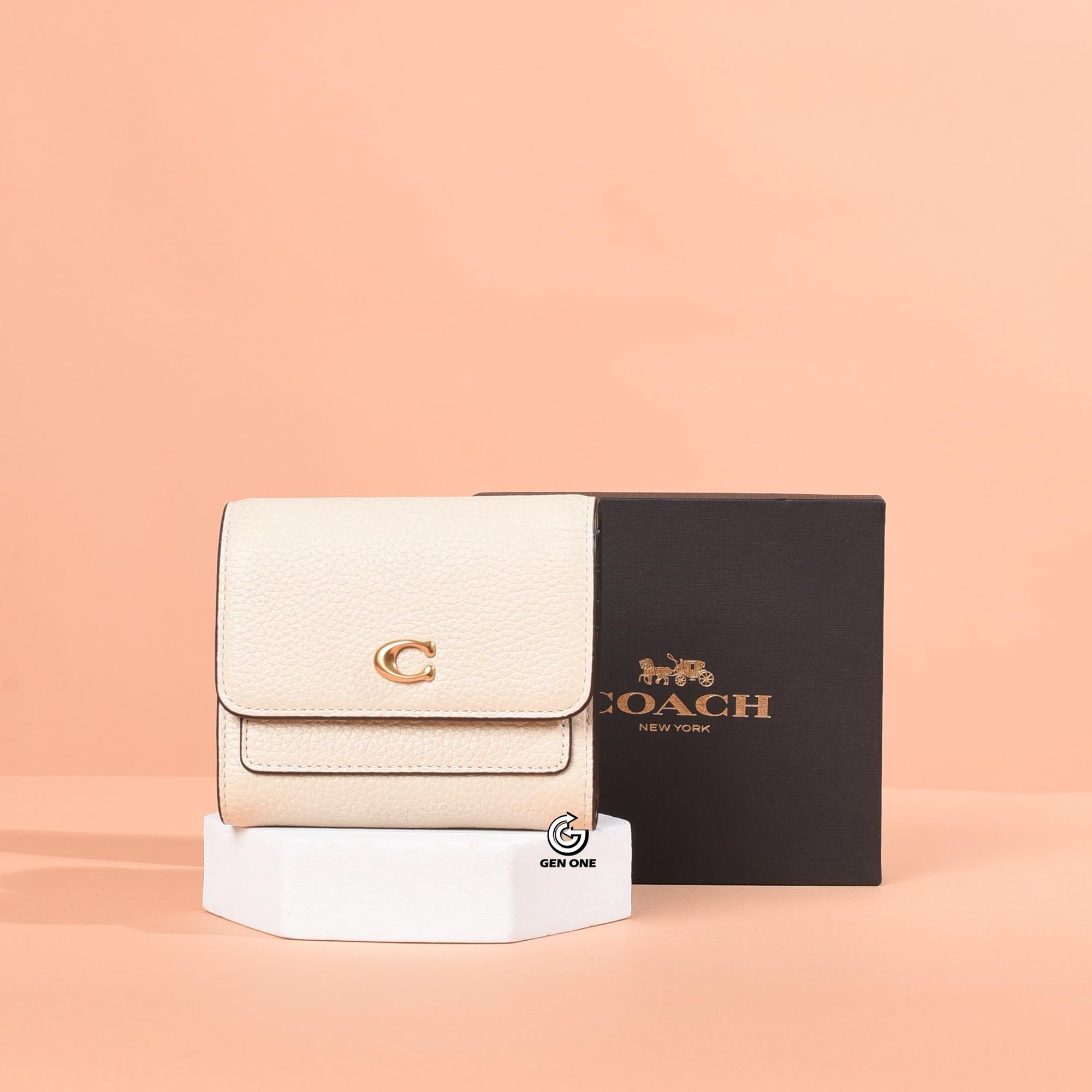 COACH CAO13 MILA FLAP CHALK SMALL WALLET - CREAM