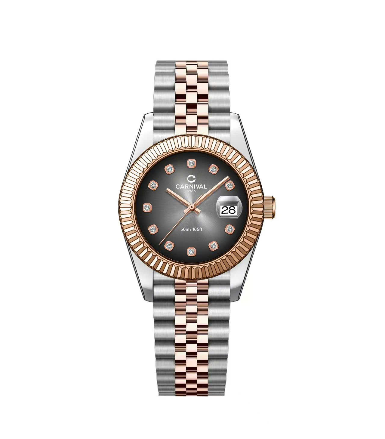 ĐỒNG HỒ NỮ CARNIVAL 8250L CH XAM QUARTZ 30MM