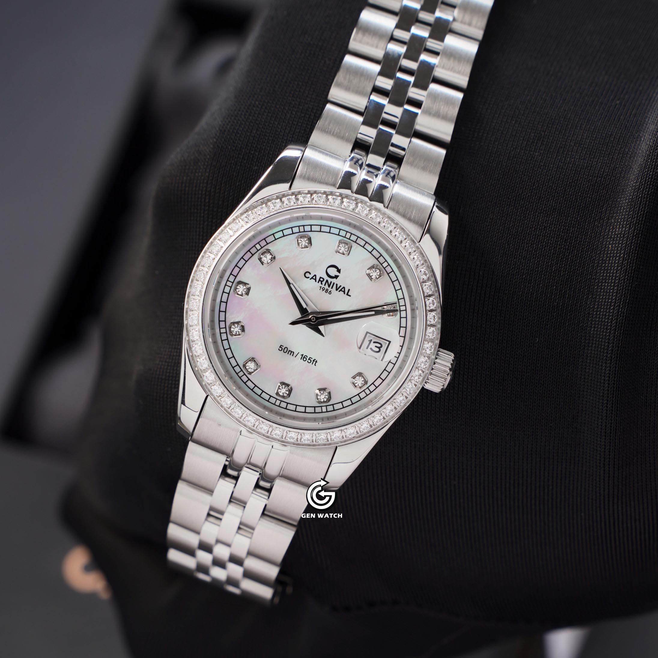 ĐỒNG HỒ NỮ CARNIVAL 8131L2 VT TK QUARTZ 30MM ( XÀ CỪ TRẮNG )