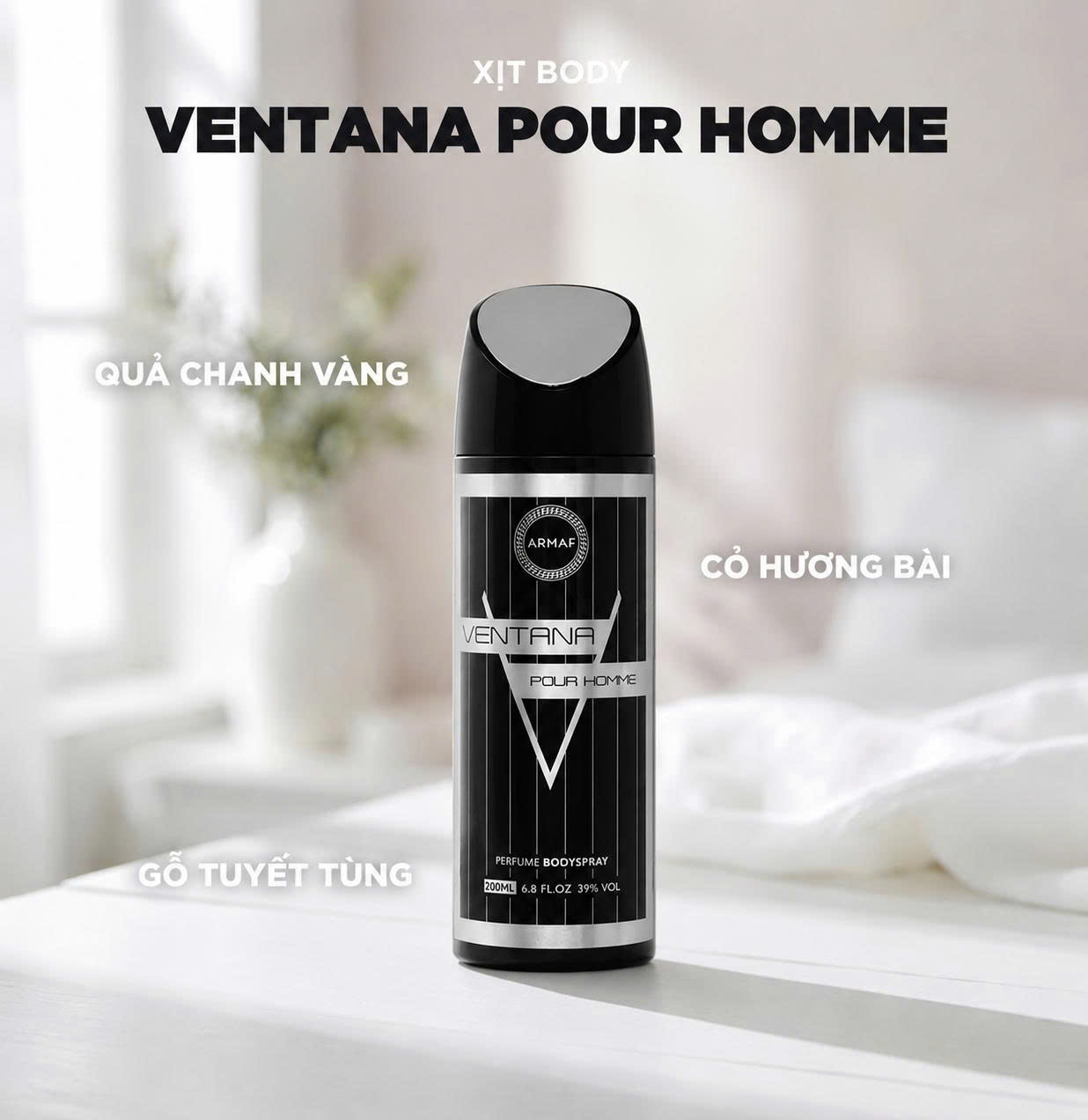 XỊT BODY NAM ARMAF VENTANA POUR HOMME 200ML