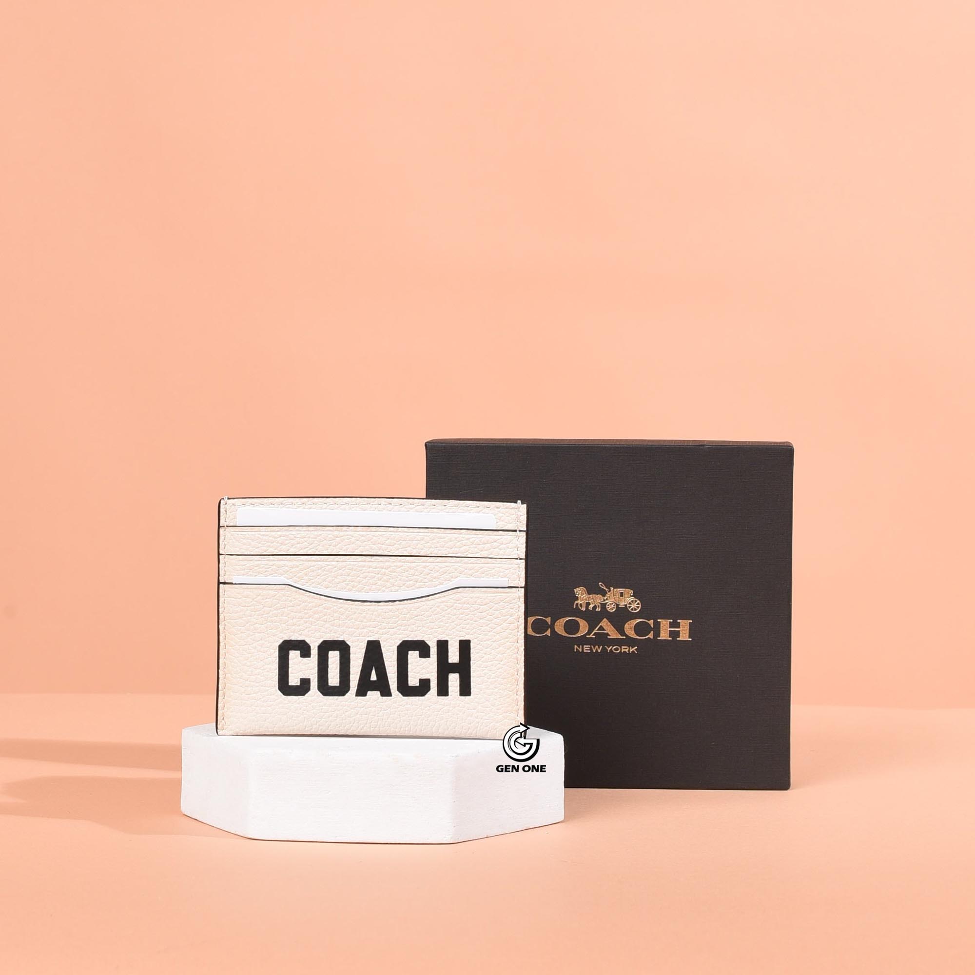 COACH CP275 CAH GRAPHIC CANVAS SLIMD ID CARD - CREAM