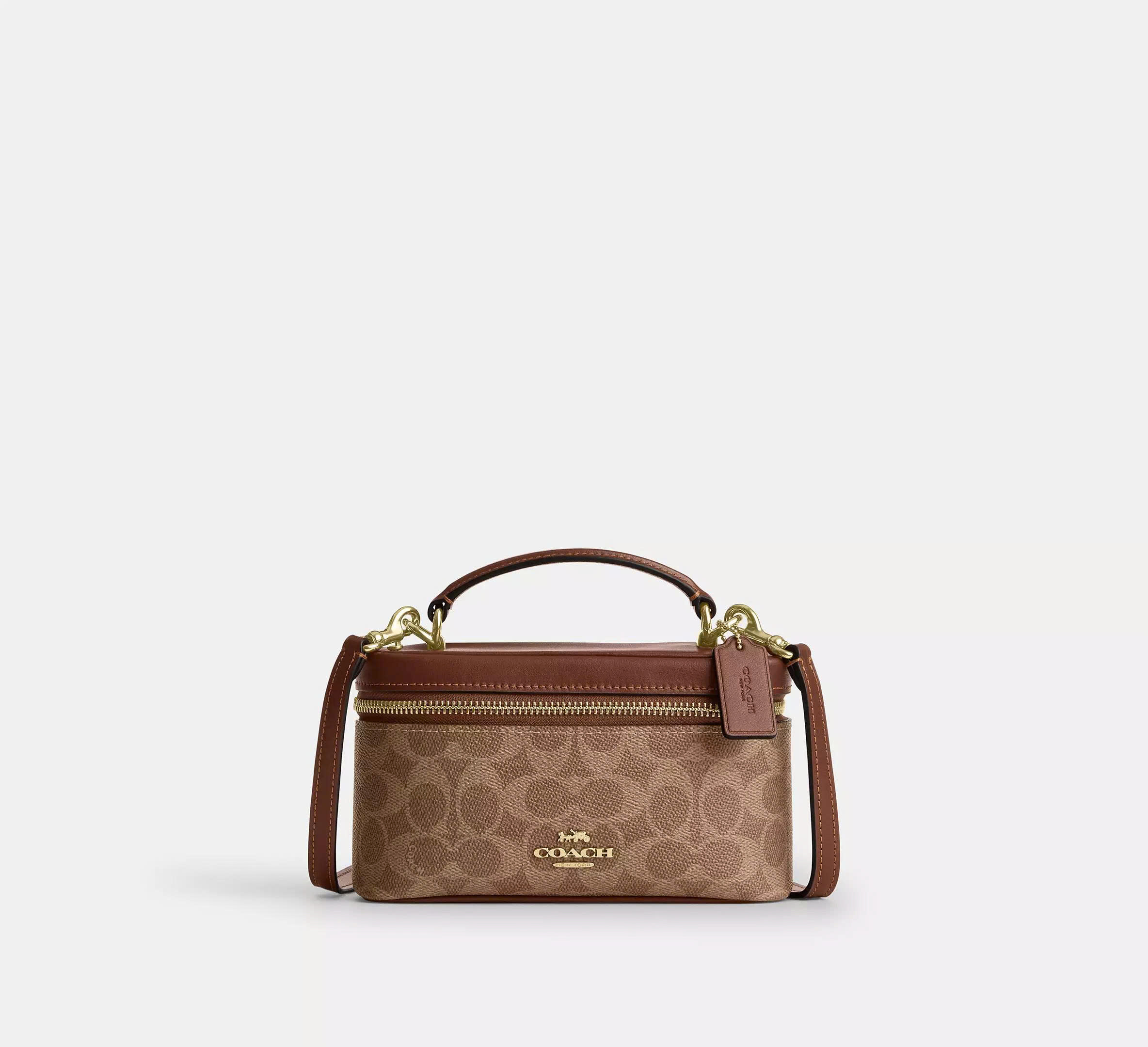 COACH CE023 RAINER CROSSBODY BAG 18 SIGNATURE CANVAS - BROWN