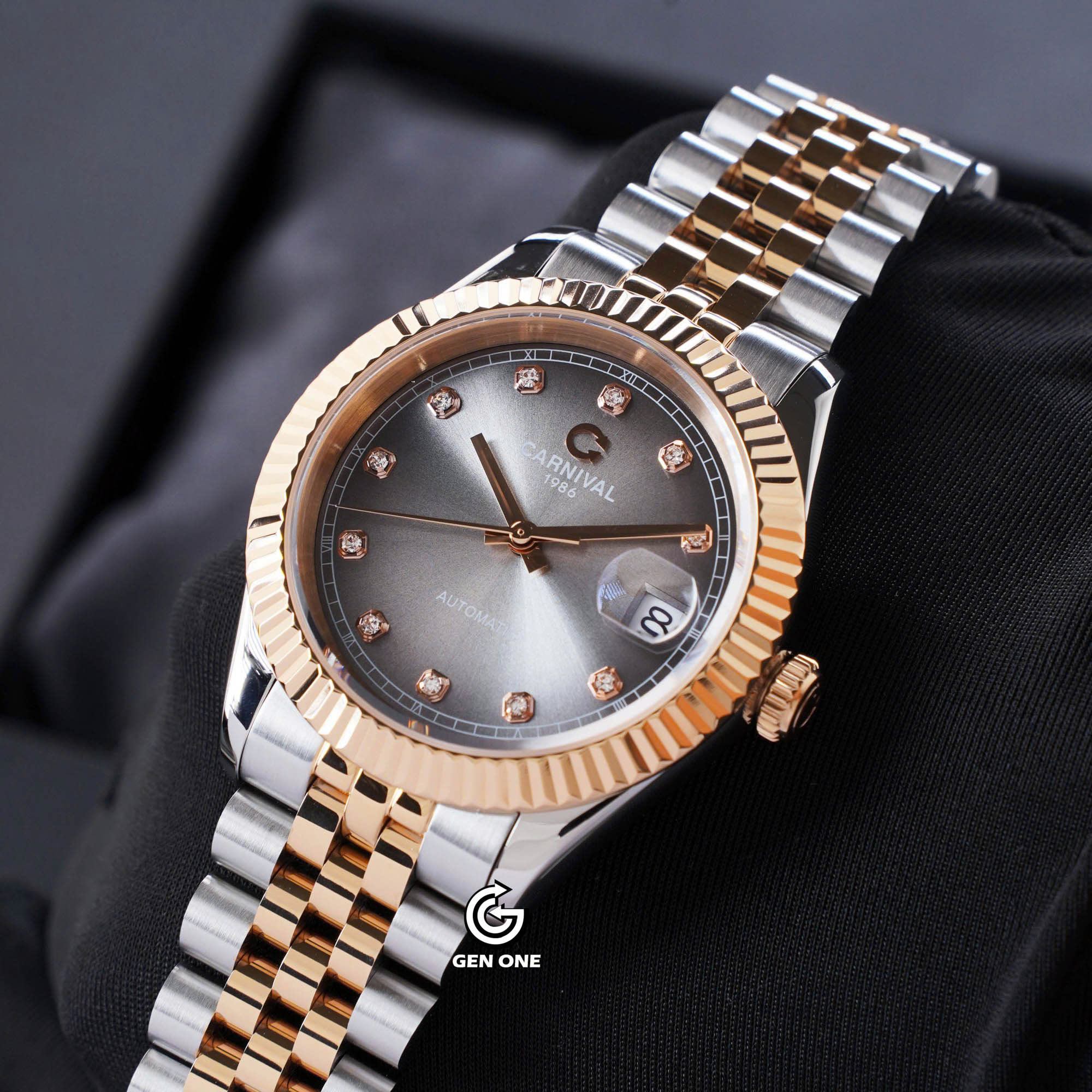 ĐỒNG HỒ NAM CARNIVAL 8250G CH XAM AUTOMATIC 38MM