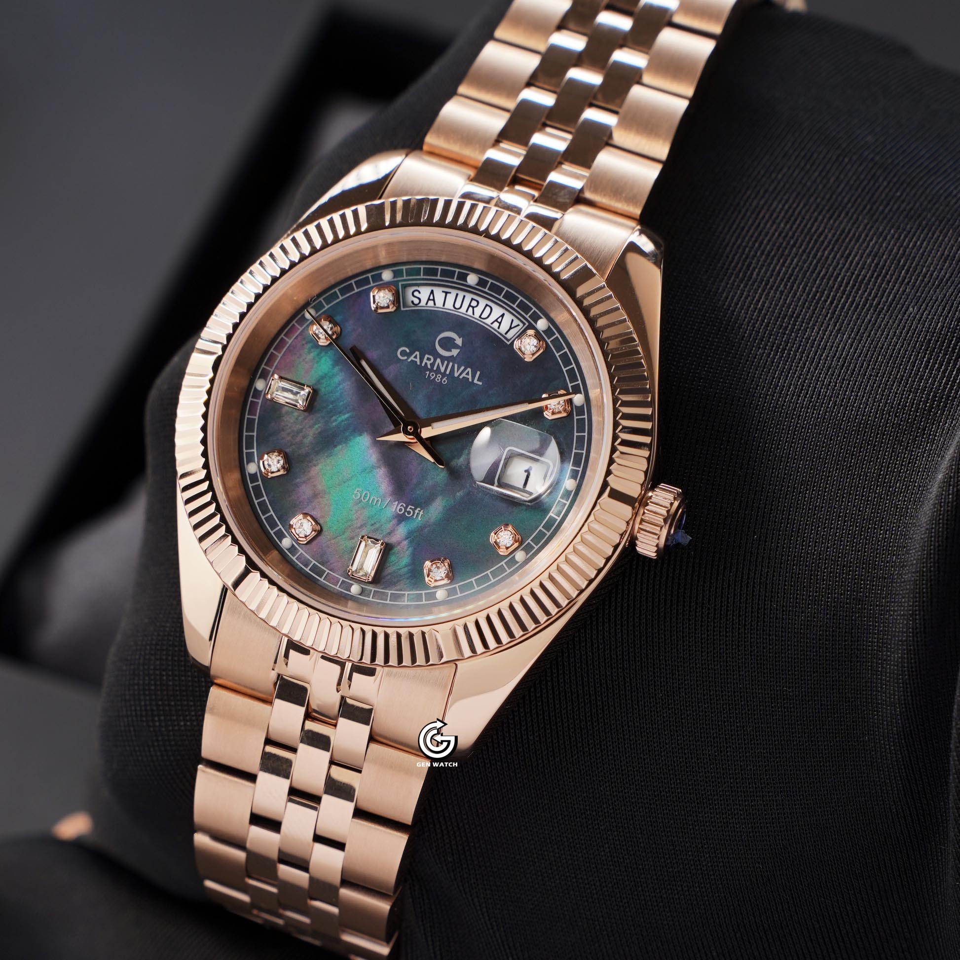 ĐỒNG HỒ NAM CARNIVAL 8190G VH DK QUARTZ 40MM ( XÀ CỪ ĐEN )