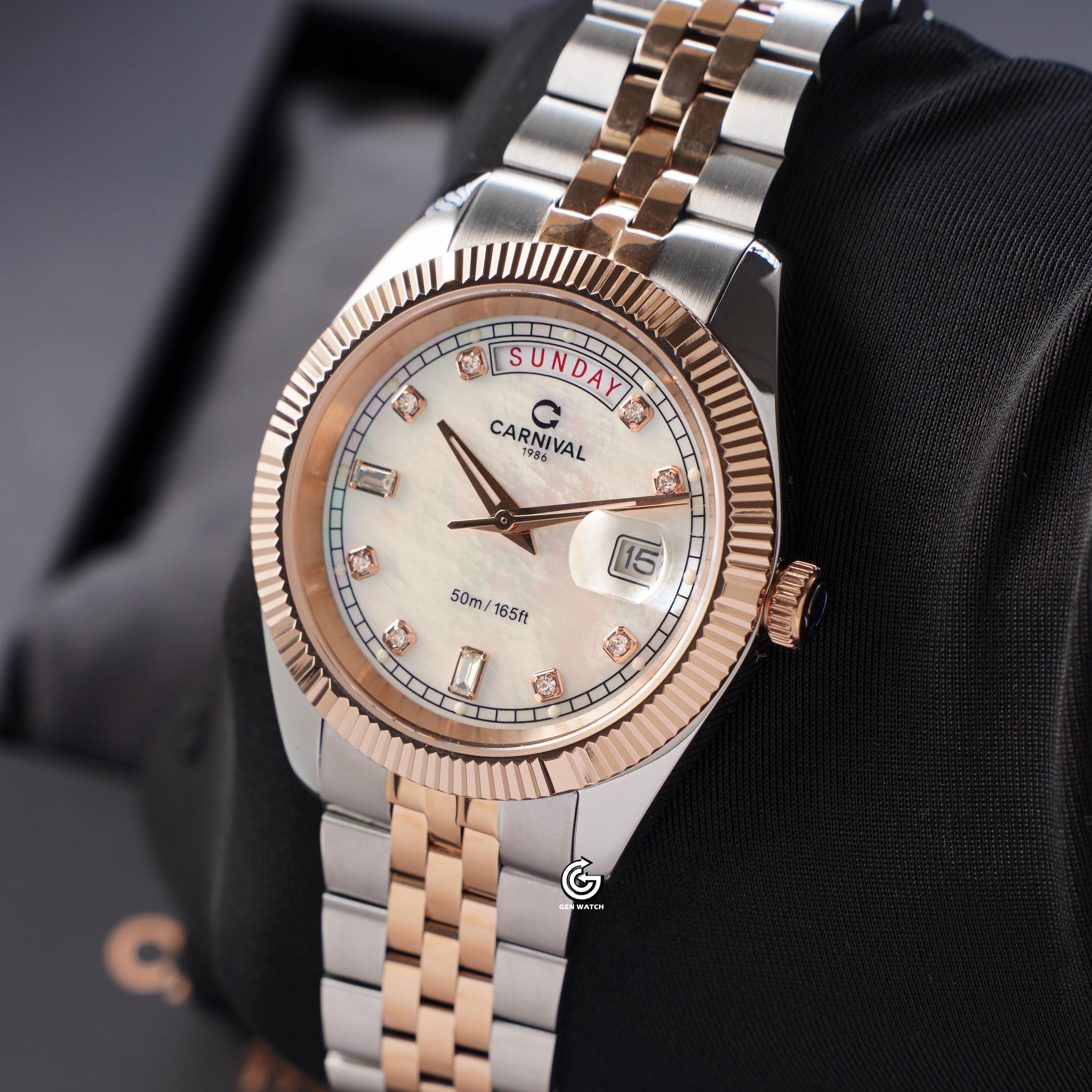 ĐỒNG HỒ NAM CARNIVAL 8190G CH TK QUARTZ 40MM ( XÀ CỪ TRẮNG )