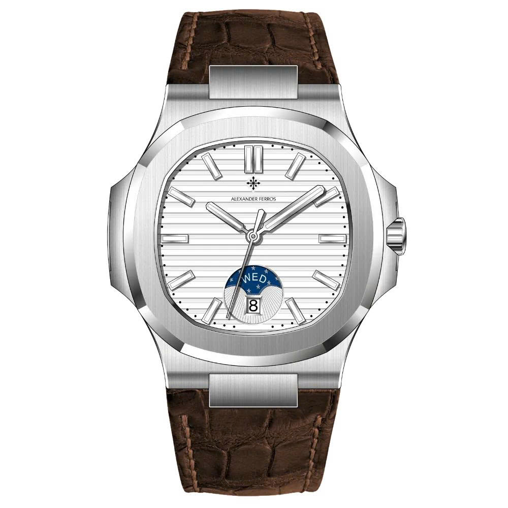 ĐỒNG HỒ NAM ALEXANDER FERROS 6122S/02 AUTOMATIC 42MM ( DÂY DA NÂU )