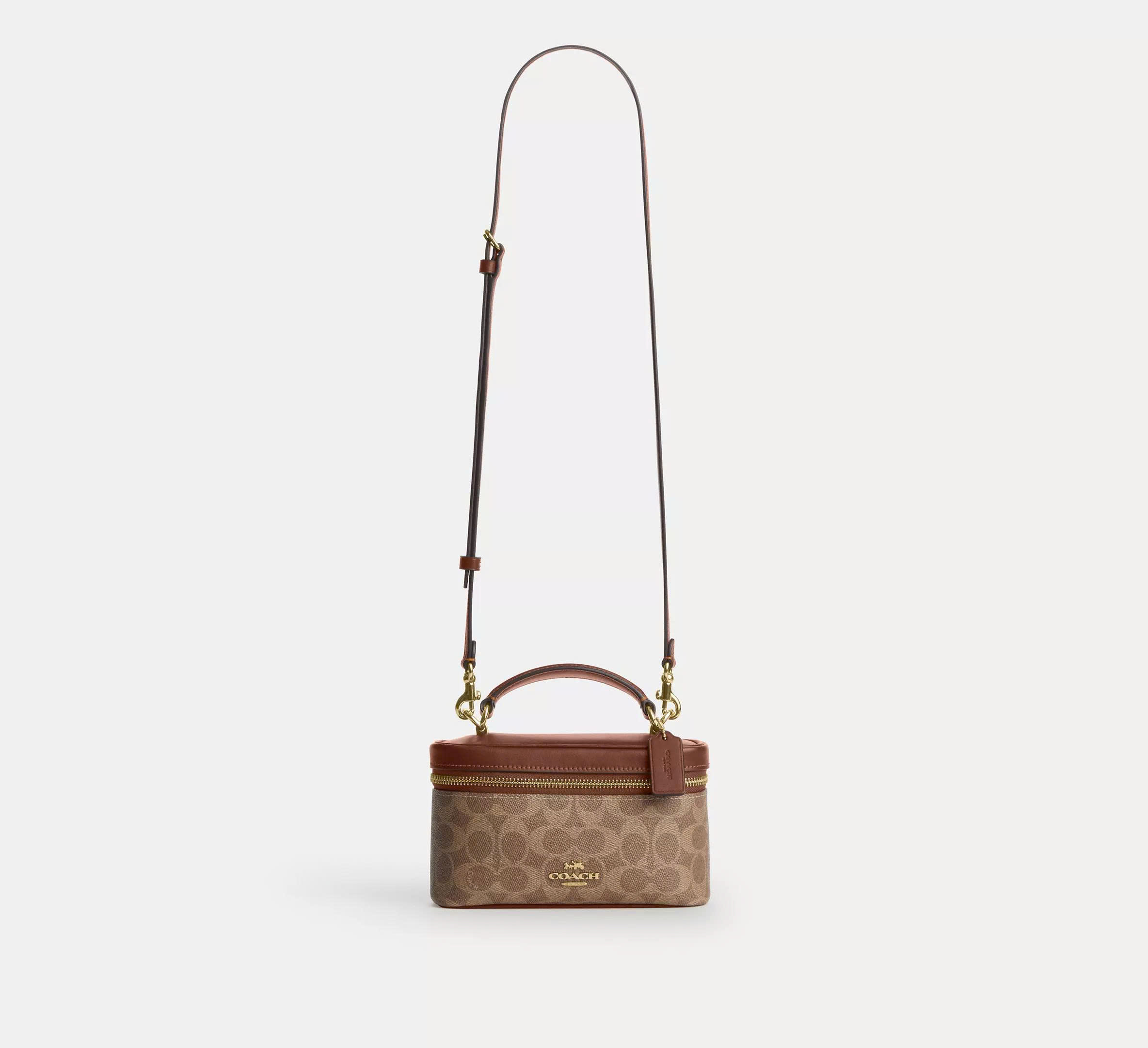 COACH CE023 RAINER CROSSBODY BAG 18 SIGNATURE CANVAS - BROWN