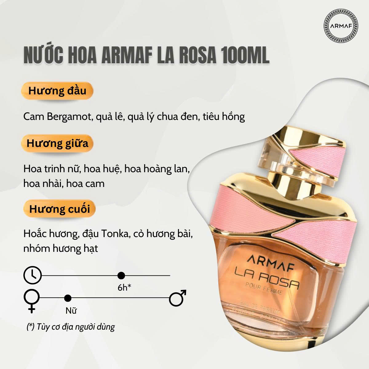 NƯỚC HOA NỮ ARMAF LA ROSA FEMME 100ML