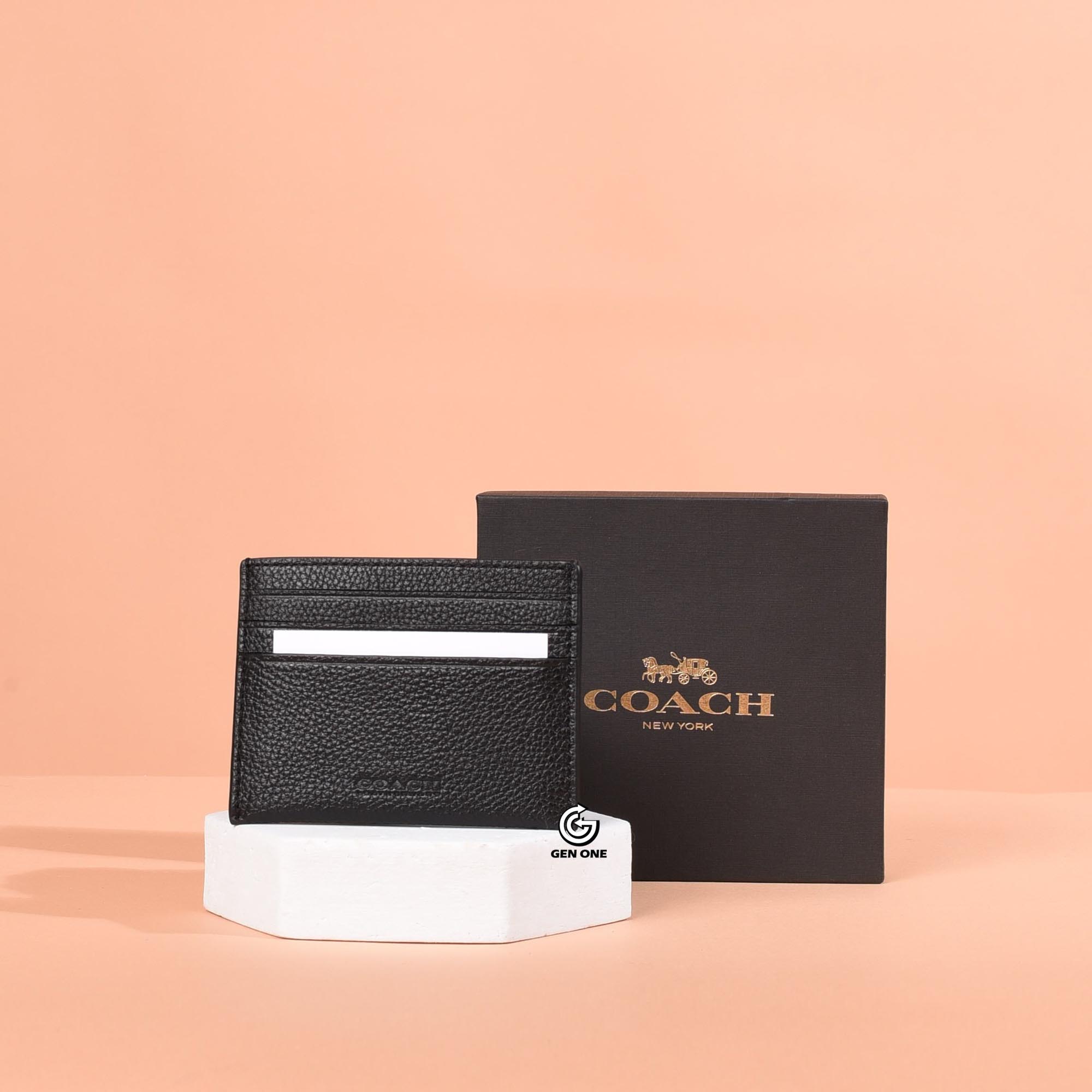 COACH CC129 CASE SLIM ID CARD - BLACK