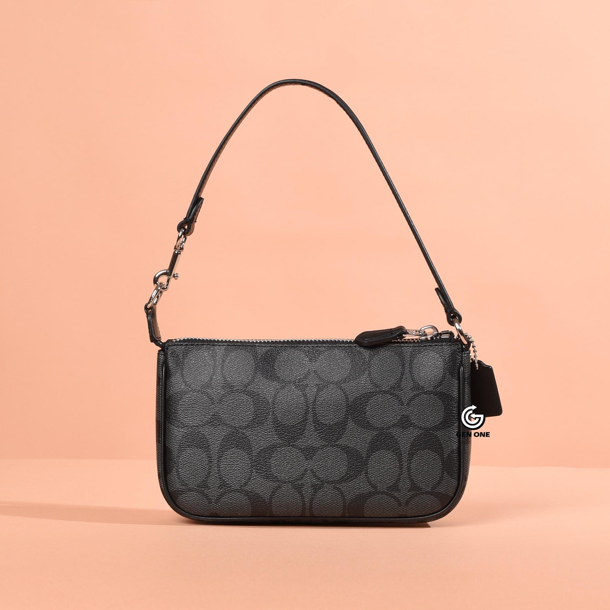 COACH C3308 SIGNATURE NOLITA BAG - BLACK