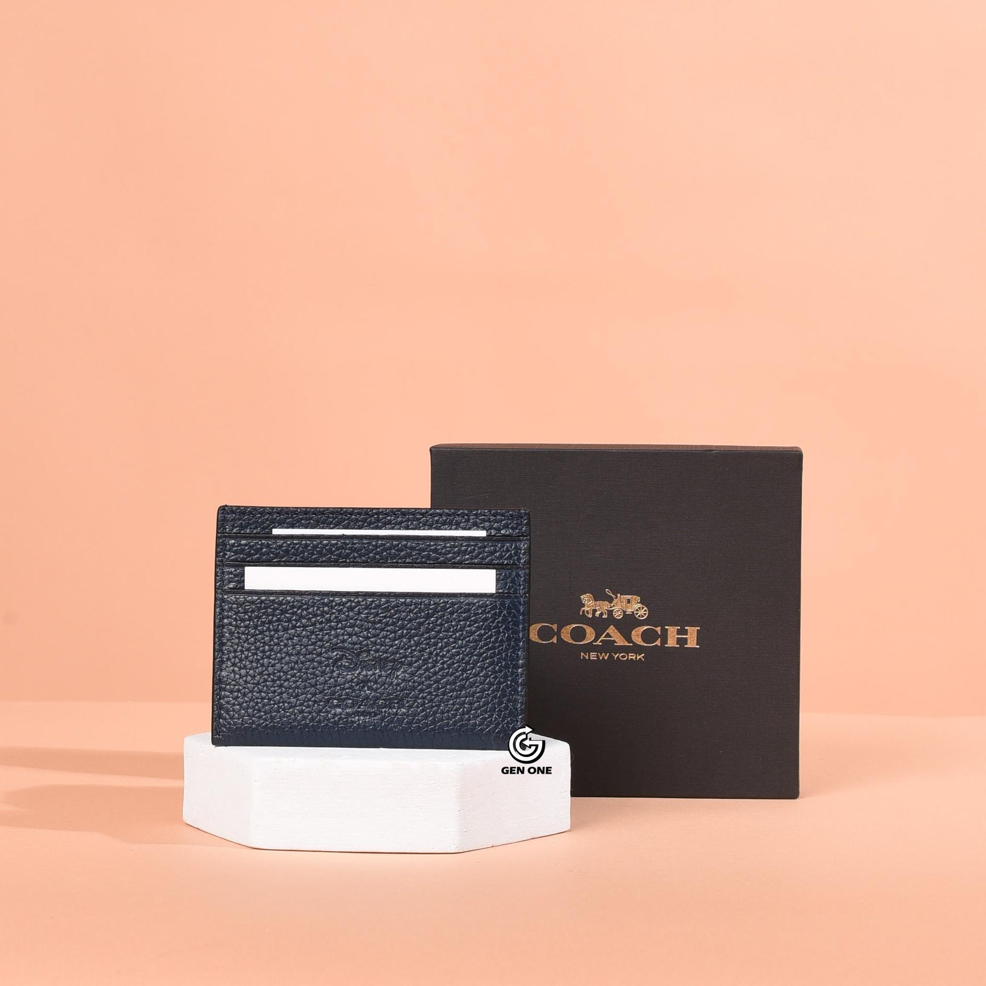 COACH CR375 MICKEY SLIMD ID CARD - NAVY