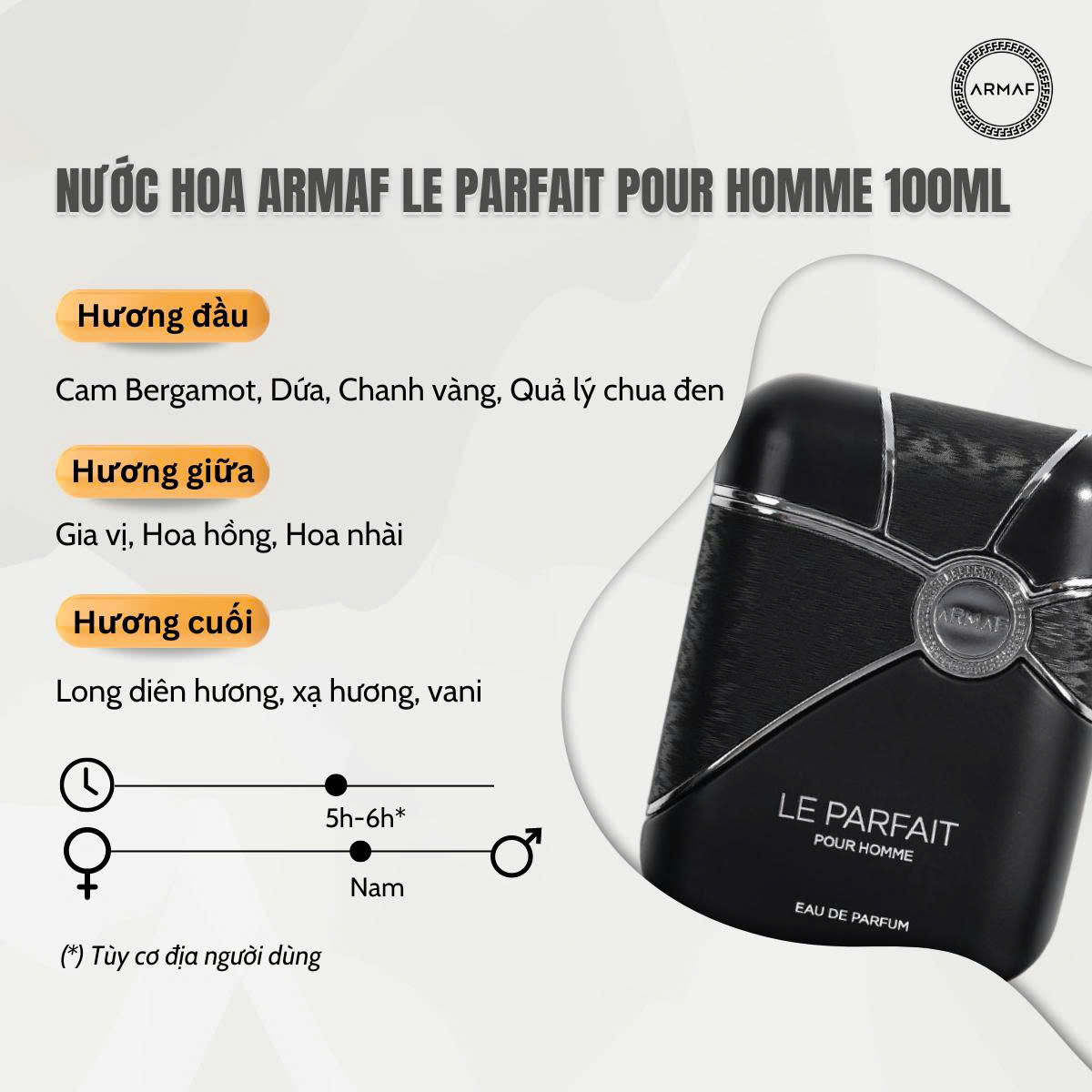 NƯỚC HOA NAM ARMAF LE PARFAIT HOMME 100ML
