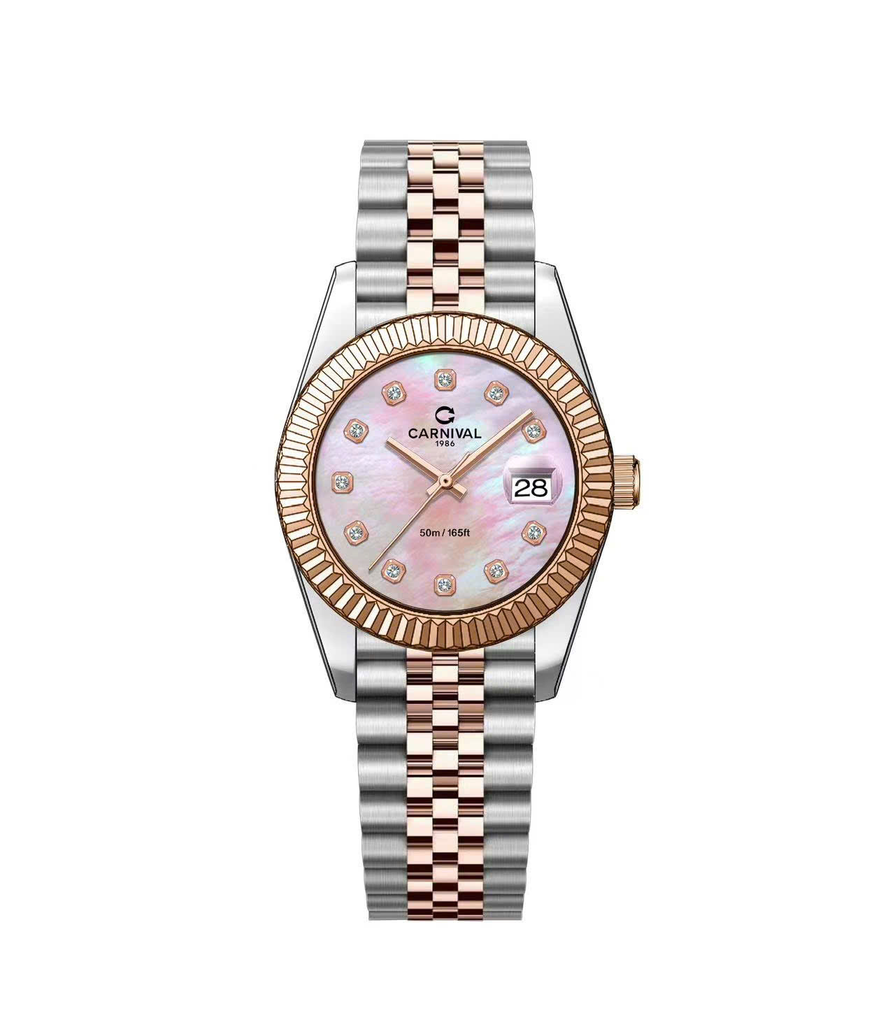 ĐỒNG HỒ NỮ CARNIVAL 8250L CH HK QUARTZ 30MM ( XÀ CỪ HỒNG )