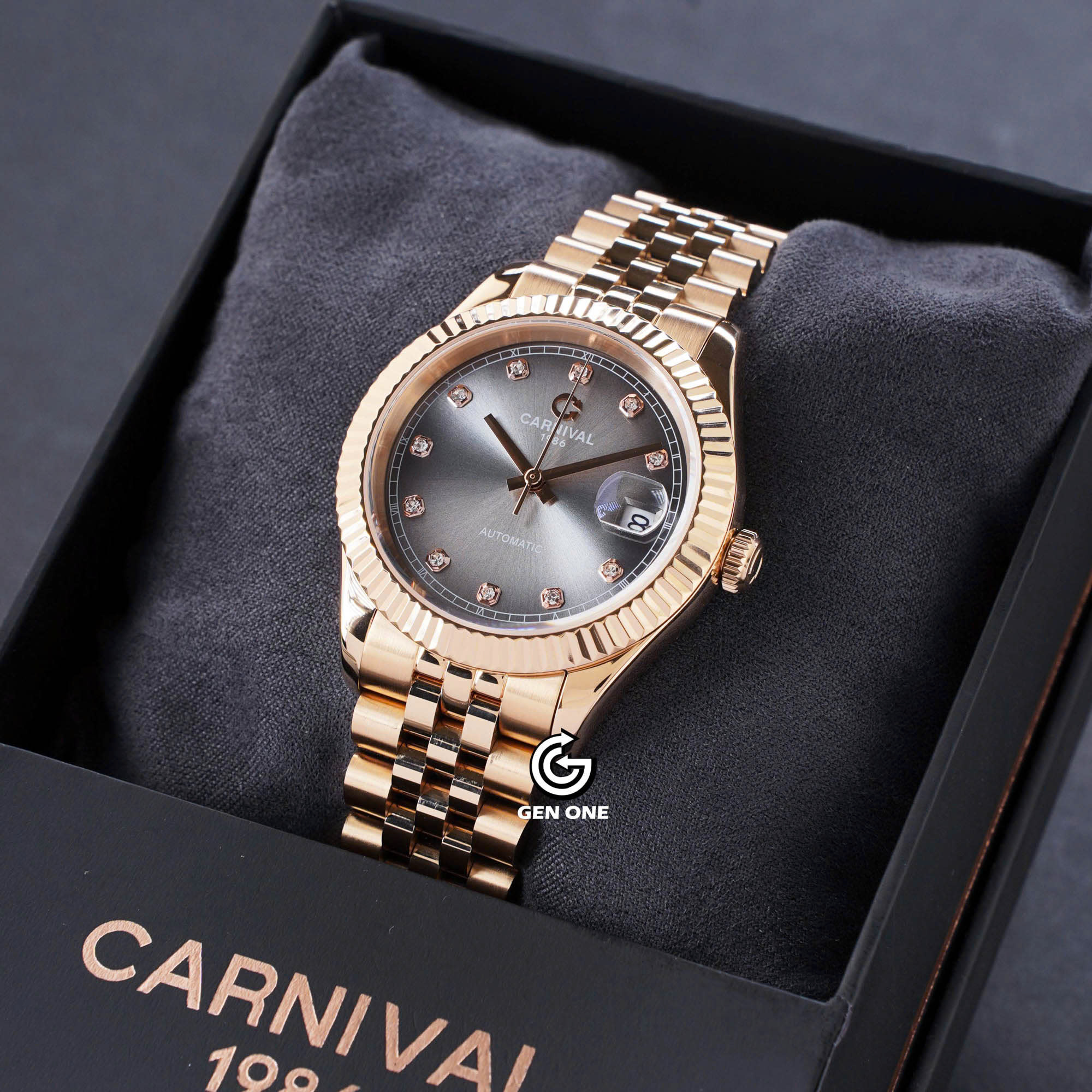 ĐỒNG HỒ NAM CARNIVAL 8250G VH XAM AUTOMATIC 38MM